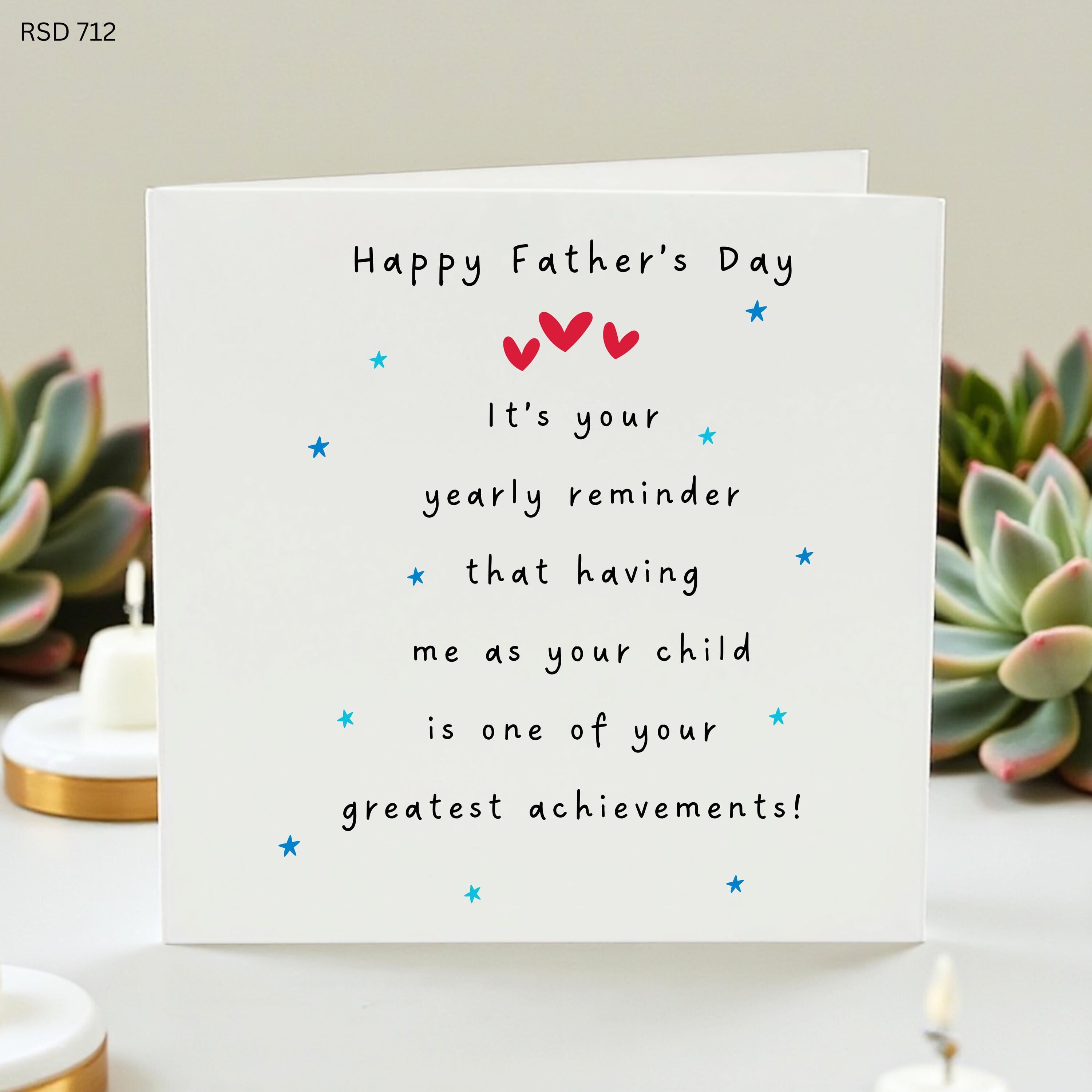 Funny Father's Day Card From Child, Cheeky Dad Card From Son Daughter, Greatest Achievement Card, Personalised Fathers Day Card