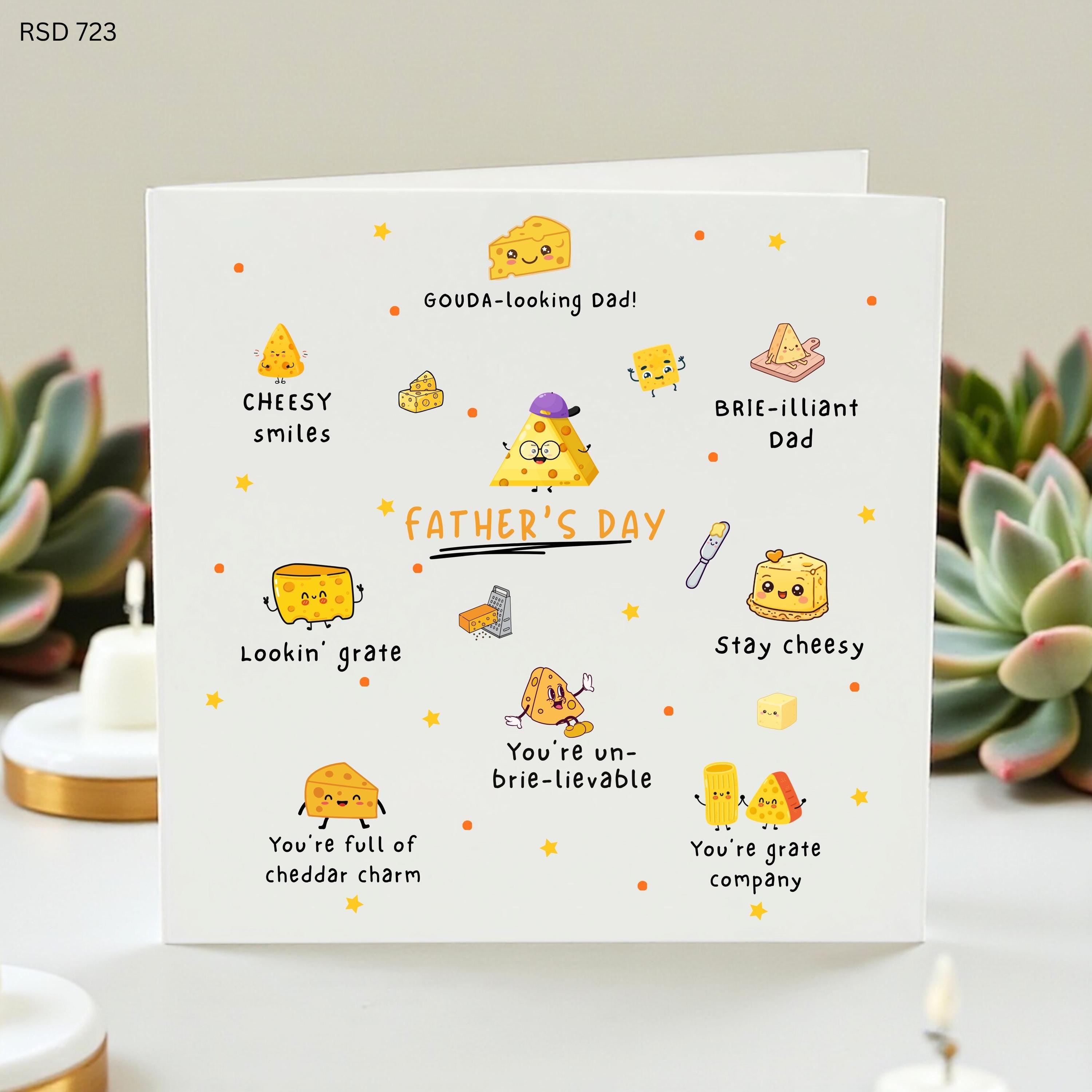 Funny Cheese Father’s Day Card, Cheesy Dad Card, Gouda Looking Dad Card, Food Pun Card, Cute Dad Card From Kids, Father’s Day Gift