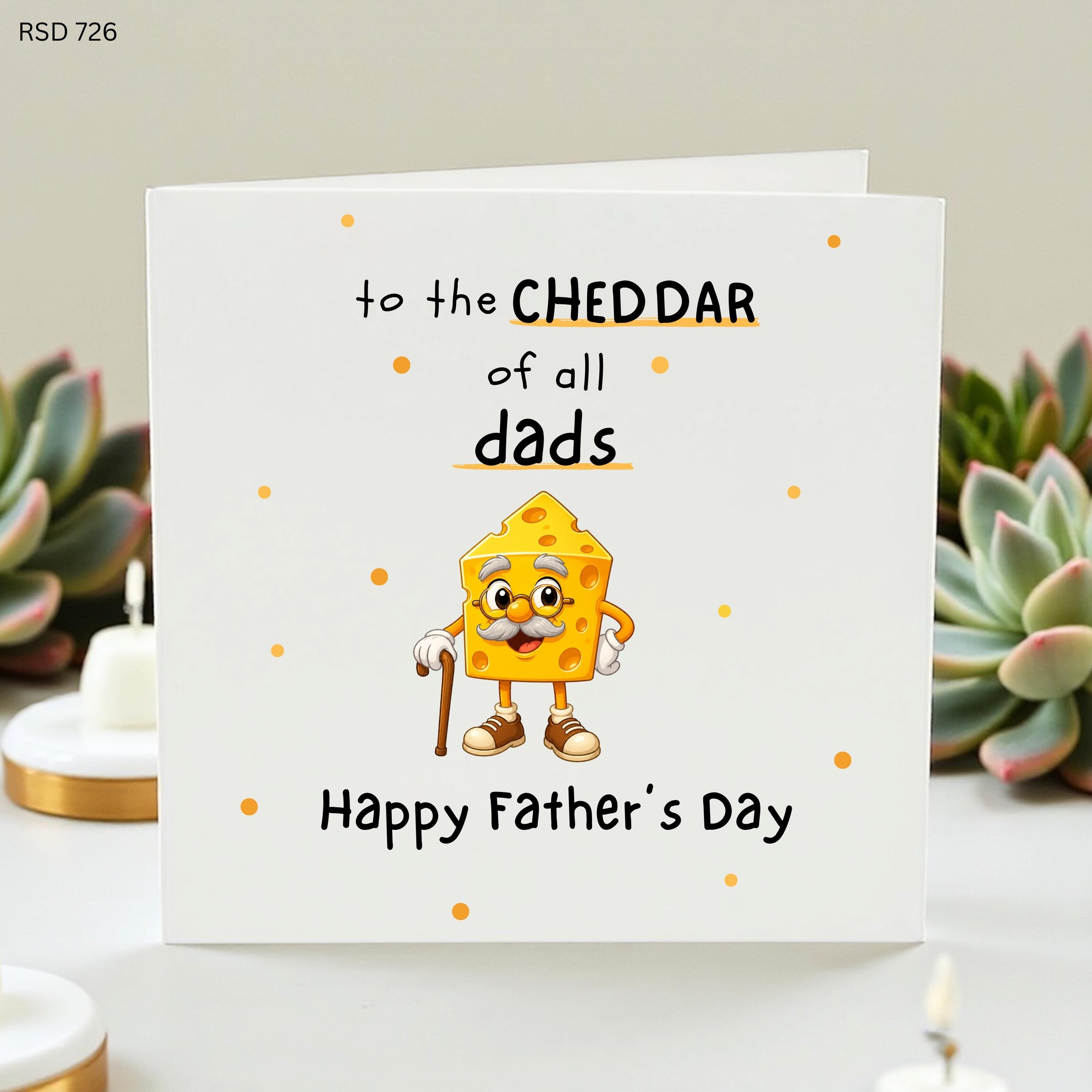 Funny Cheddar Dad Father’s Day Card, Cheese Pun Card, Cheddar Of All Dads Card, Cute Food Pun Card From Kids, Dad Gift Card