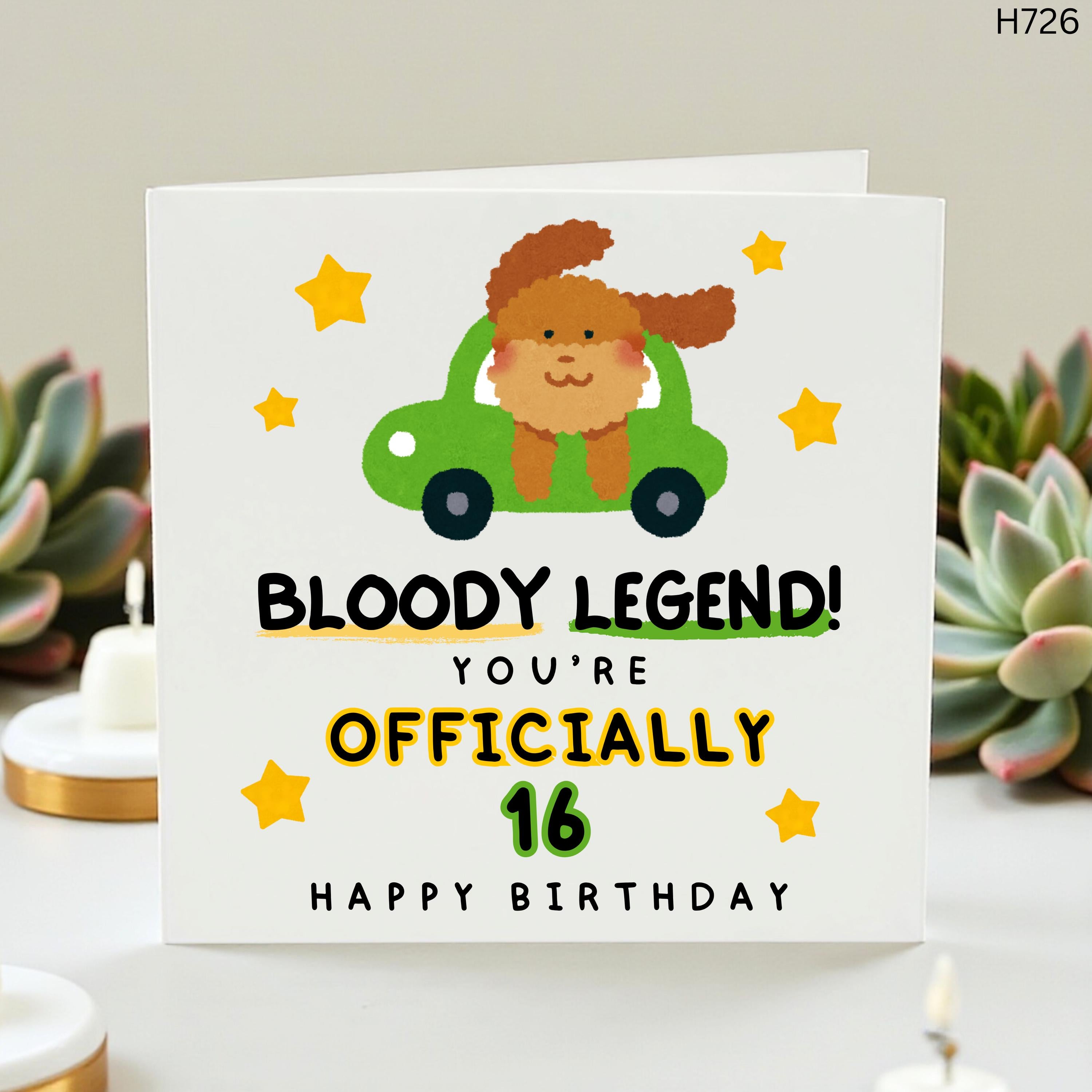 16th Birthday Card, Funny 16th Birthday Gift, Officially 16 Card, Birthday Legend Gift for Teen, Personalised Sweet 16 Card, Dog Card