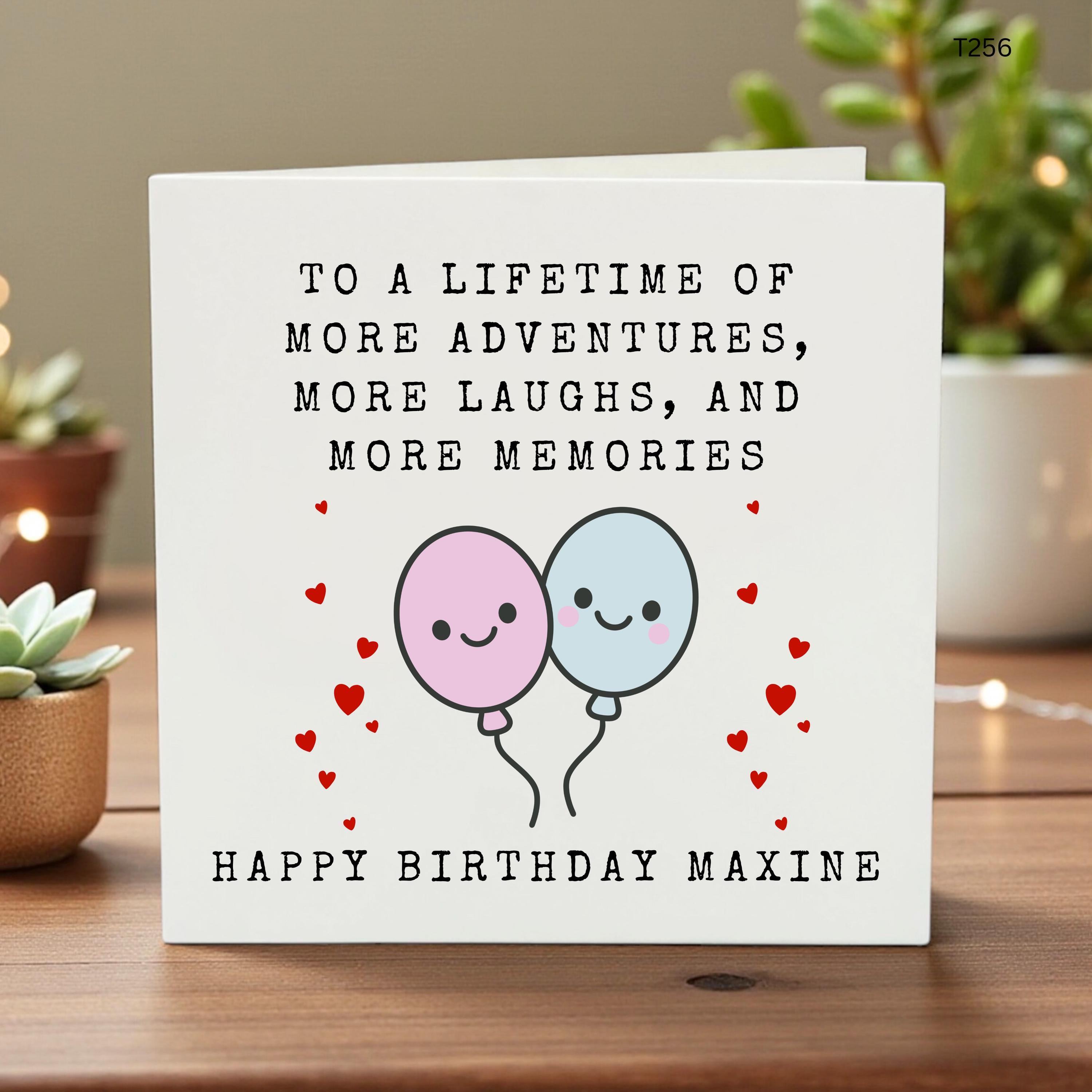 Personalized Happy Birthday Card for Best Friend, Custom Name Birthday Card for Her, To a Lifetime of Adventures More Memories Card