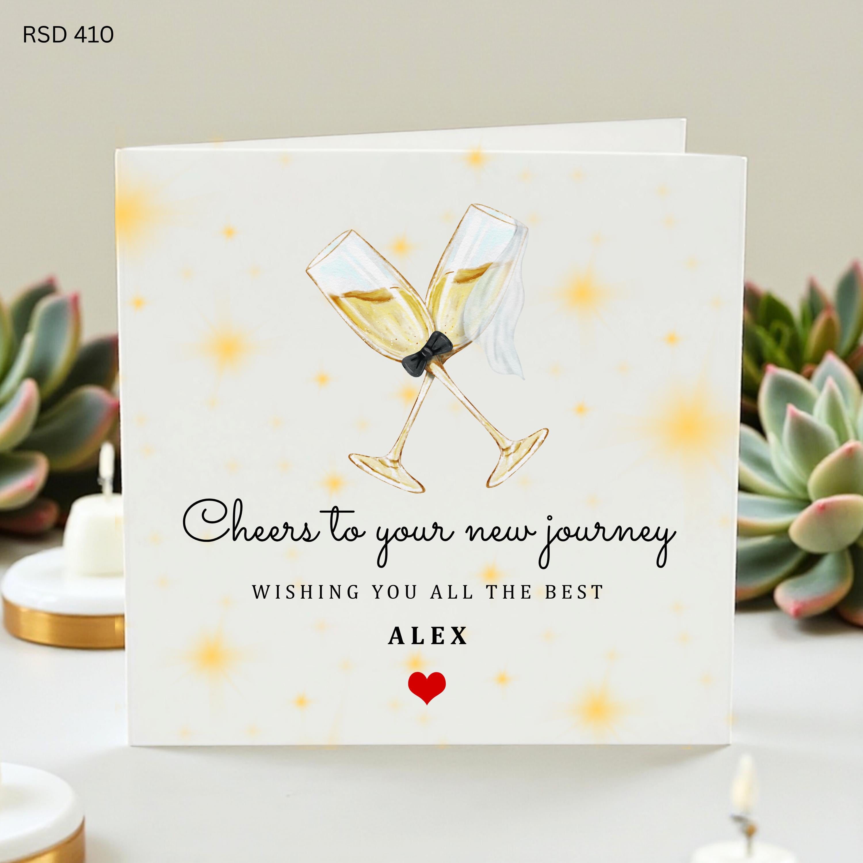 Personalized New Journey Card, Custom Congratulations Card, Graduation Gift, New Job Card, Retirement Card, Moving Away Card, Cheers To You
