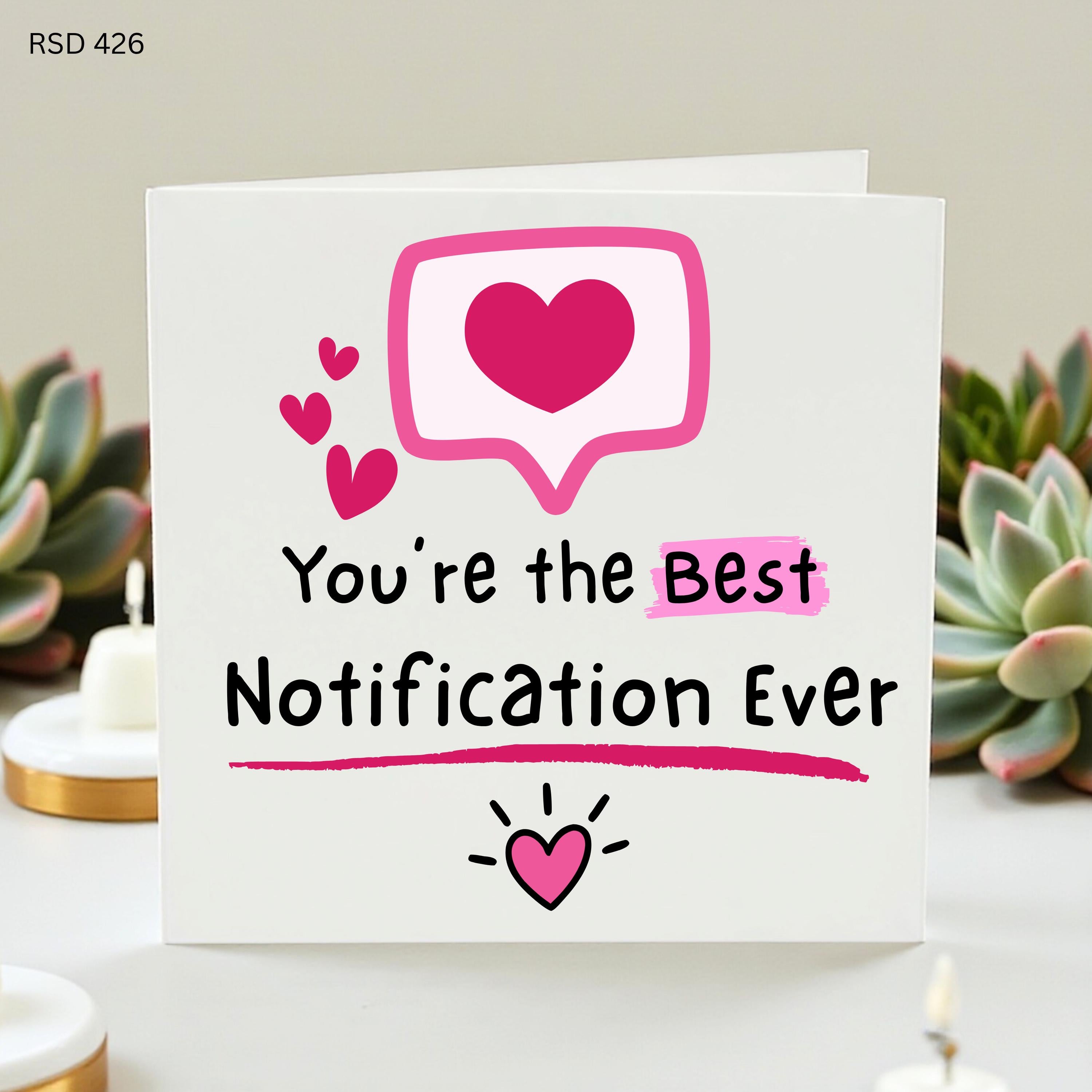 You’re My Favourite Notification Card Cute Romantic Love Card for Boyfriend Girlfriend Husband Wife Custom Anniversary Gift 6x6