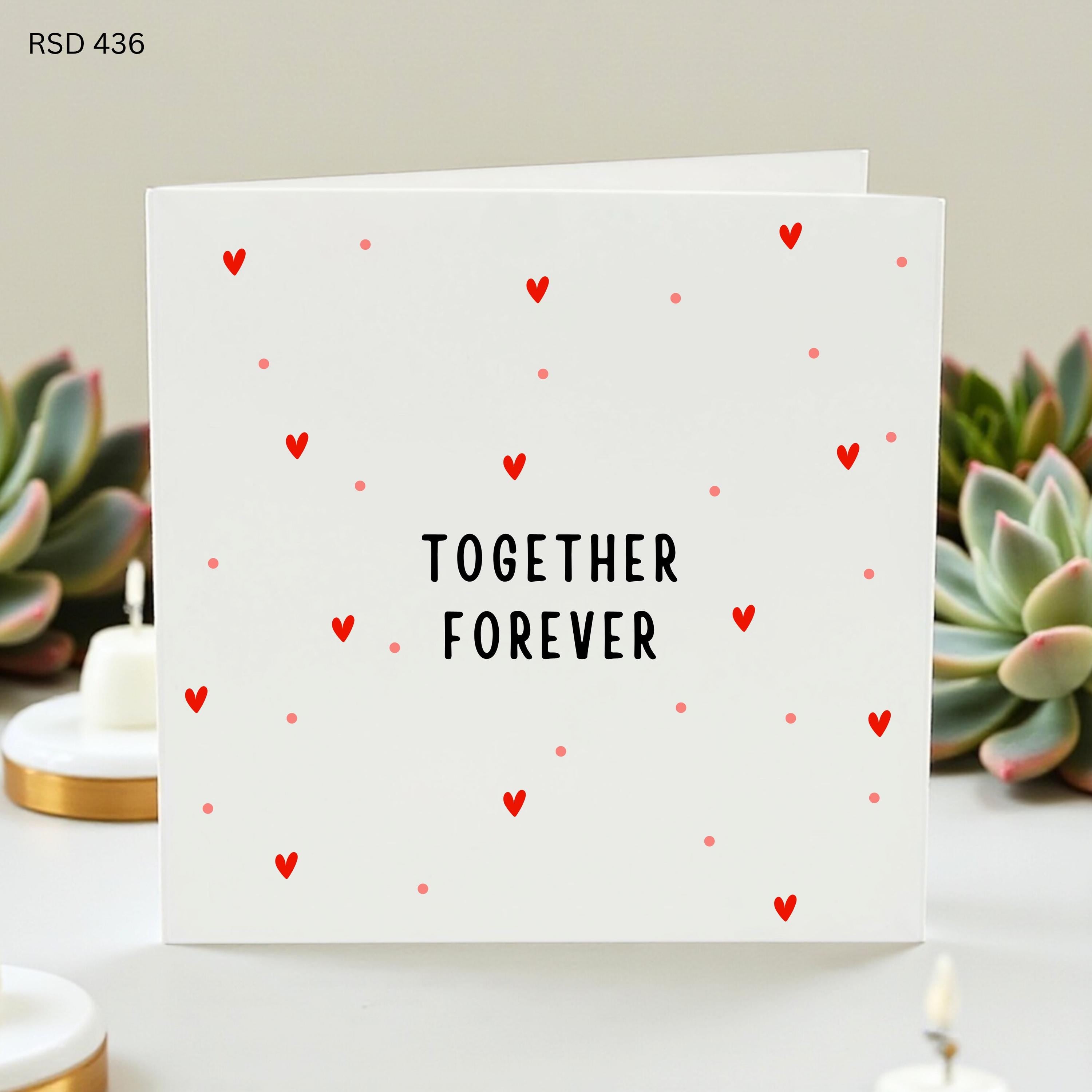 Minimalist Anniversary Card, Together Forever Love Card, Simple Valentine Card for Partner, Romantic Greeting Card for Him or Her