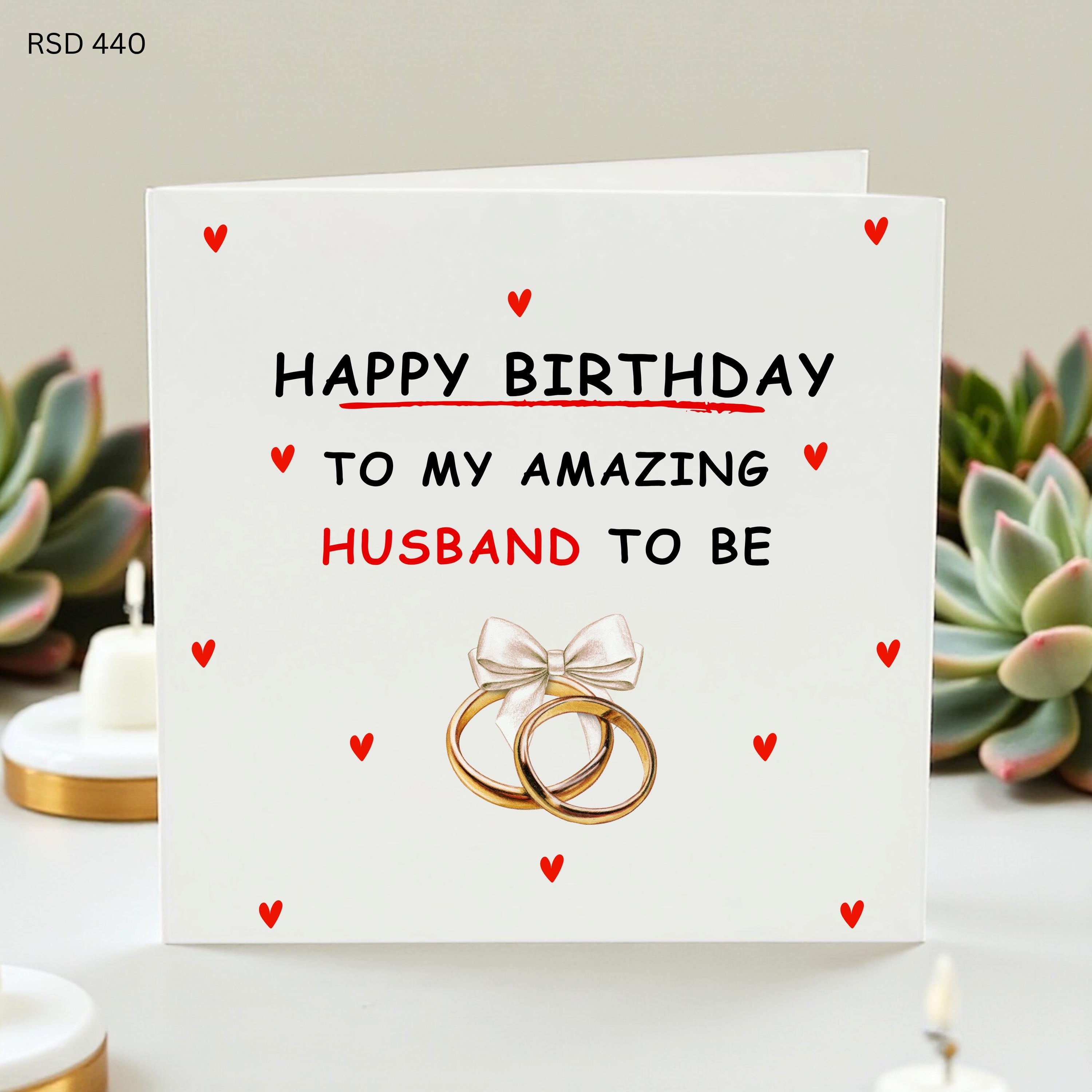 Happy Birthday Husband to Be, Cute Birthday Card for Fiancé, Engagement Card, Birthday Gift for Husband to Be,Romantic Birthday Card for Him