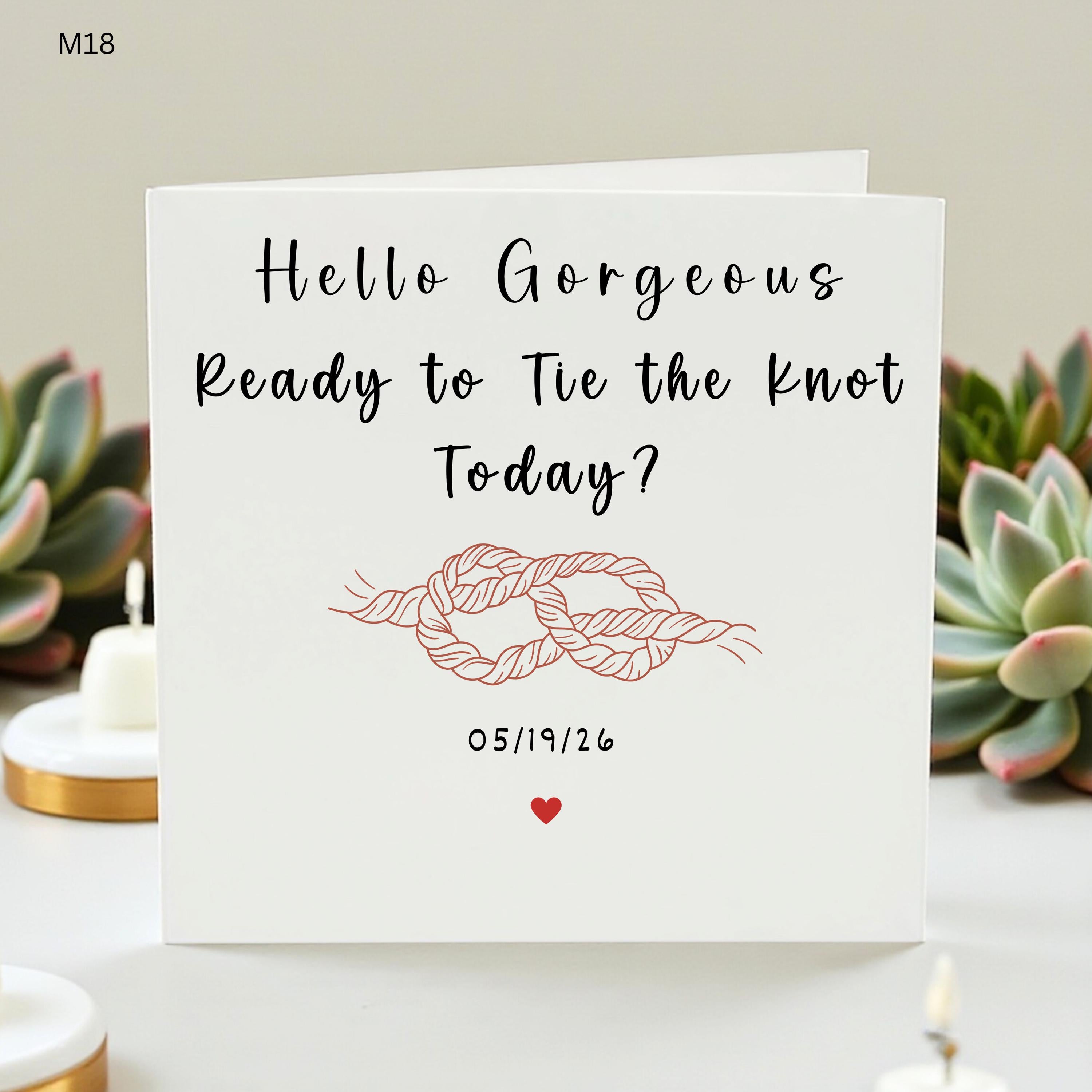 Wedding Day Card, Tie The Knot Card, Bride To Be Gift, Personalized Wedding Card, Wedding Morning Card, From Groom To Bride, Bridal Keepsake