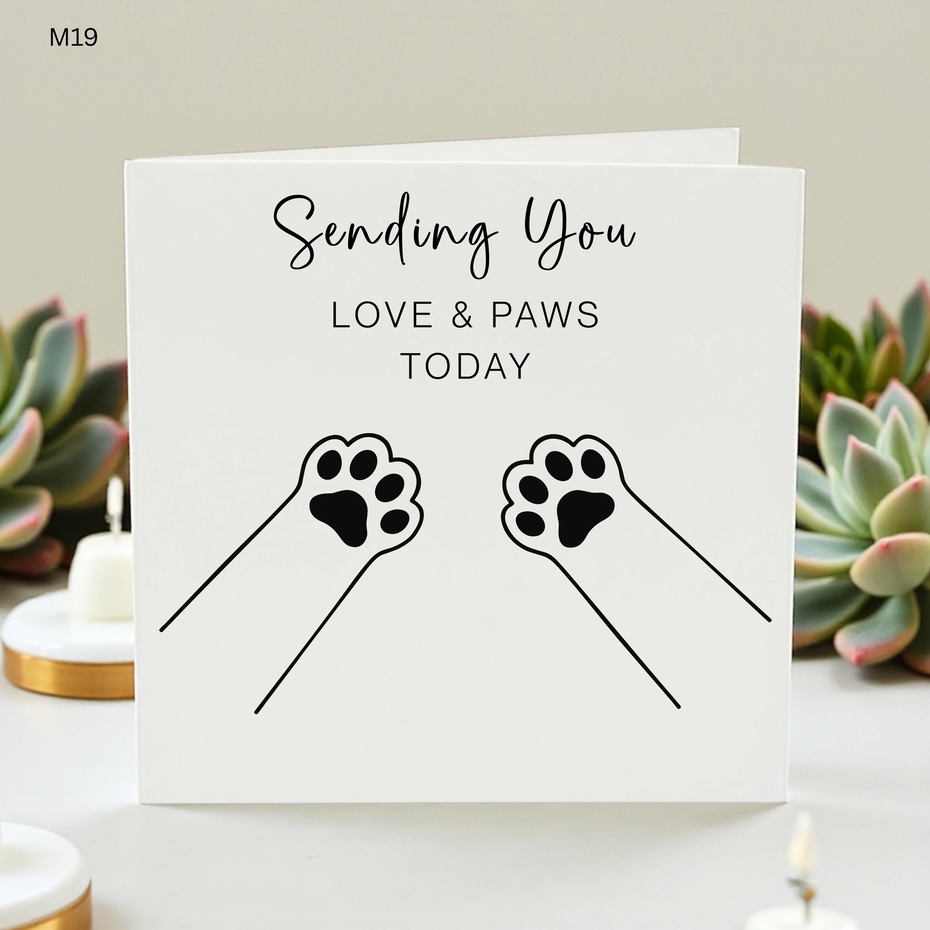 Pet Sympathy Card, Thinking Of You Card, Paw Prints Card, Pet Loss Condolence, Rainbow Bridge Gift, Pet Bereavement, Support For Pet Owner