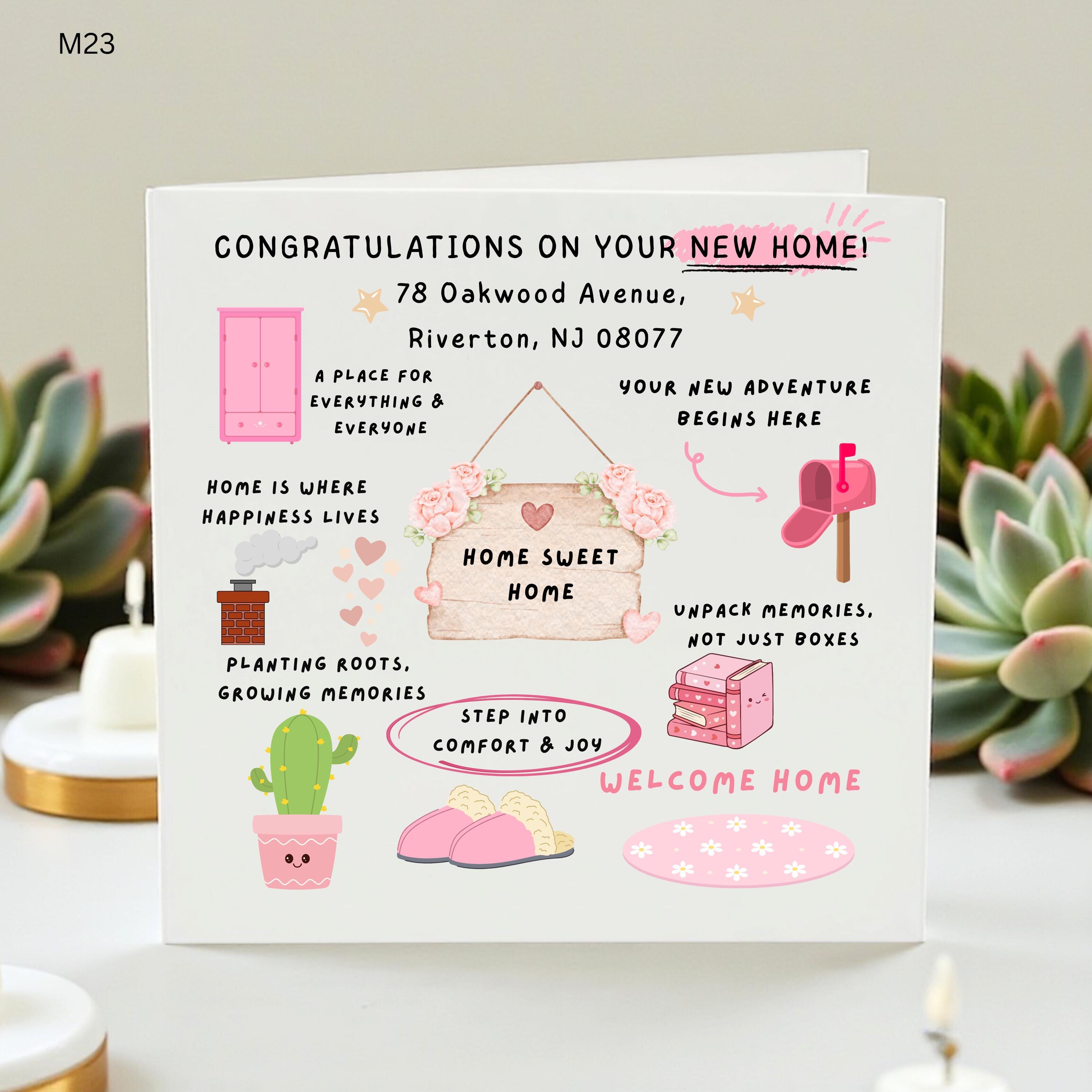 Personalized New Home Card, Custom Address Housewarming, Moving Day Keepsake, First Home Gift, House Proud Card, New Home Congratulations