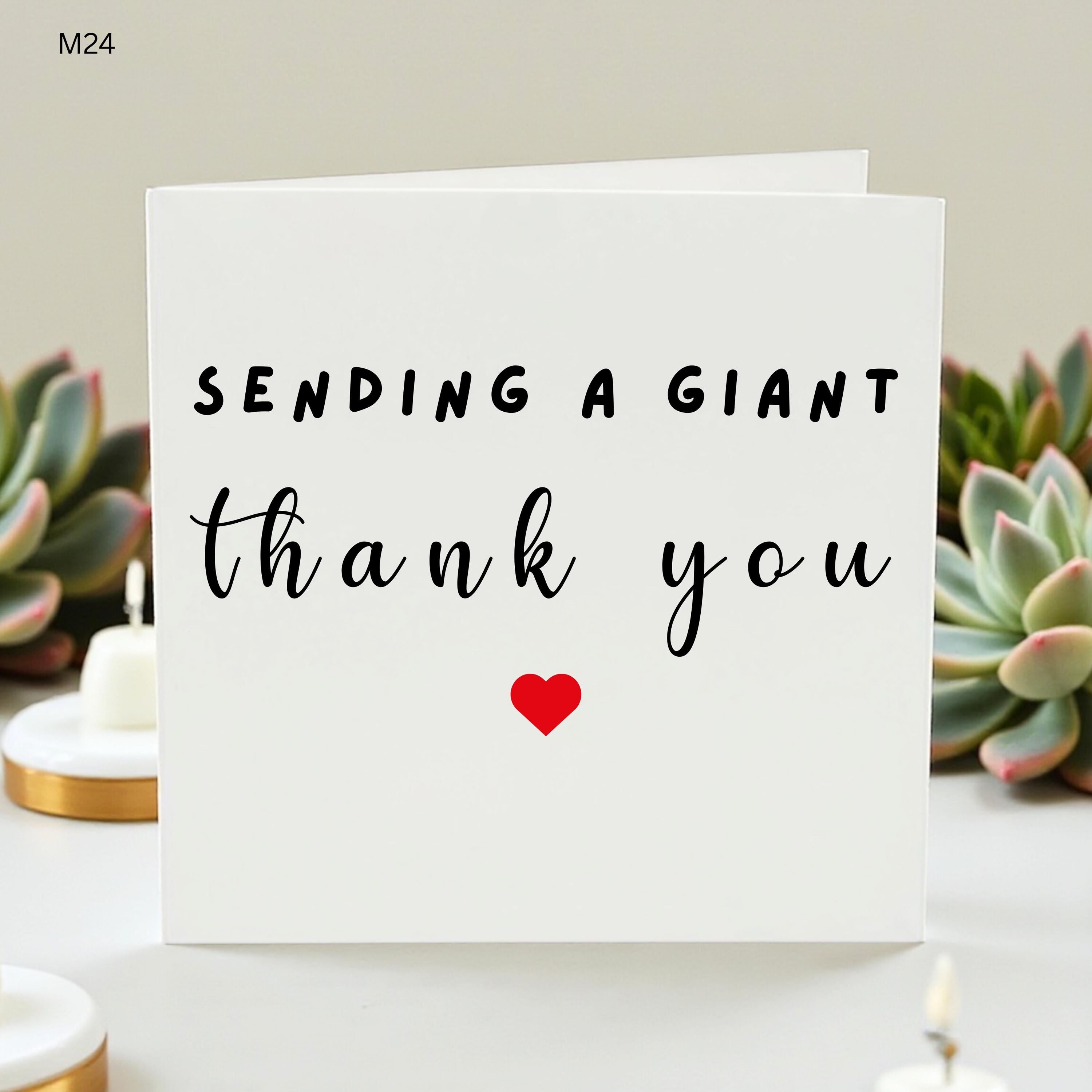 Giant Thank You Card, Big Thank You Note, Appreciation Card, Personalized Thank You, Thoughtful Gift for Friend, Grateful Card, Thank You