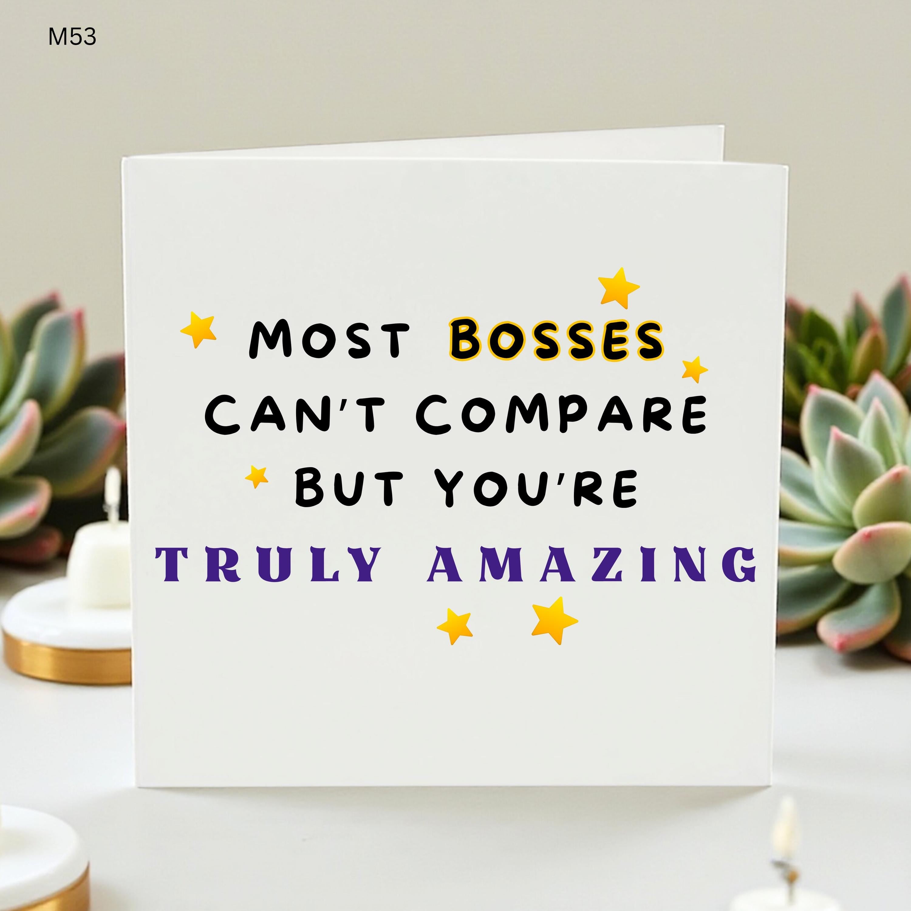 Funny Boss Appreciation Card, Thank You Gift for Boss, Amazing Boss Card, Manager Birthday Gift, Leaving Gift for Boss, Work Colleague Card