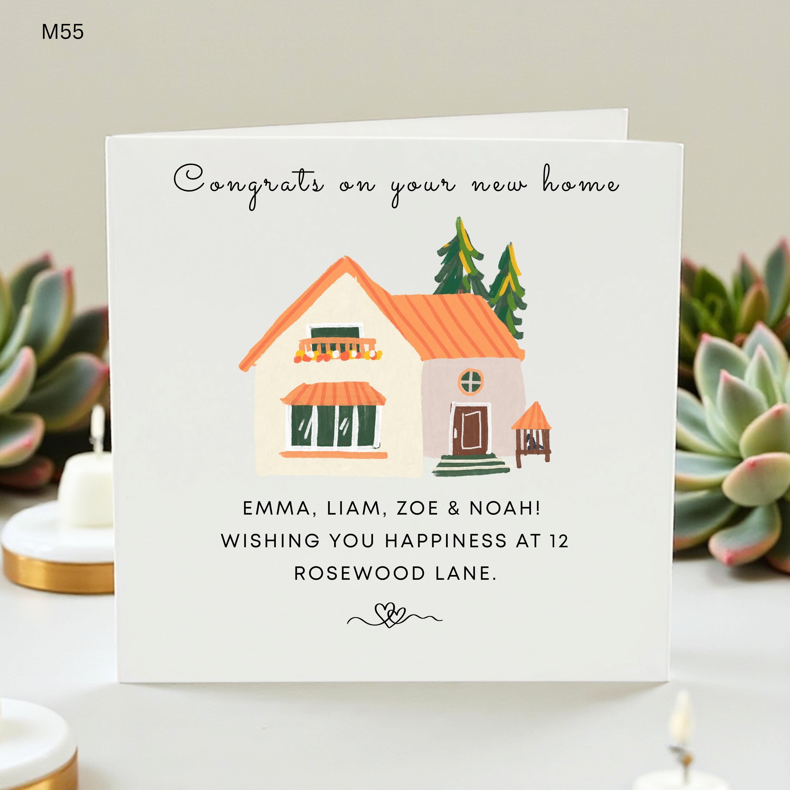 Personalized New Home Card, Custom Housewarming Card, First Home Gift, Congratulations on Your New Home, Moving Day Gift, New House Keepsake