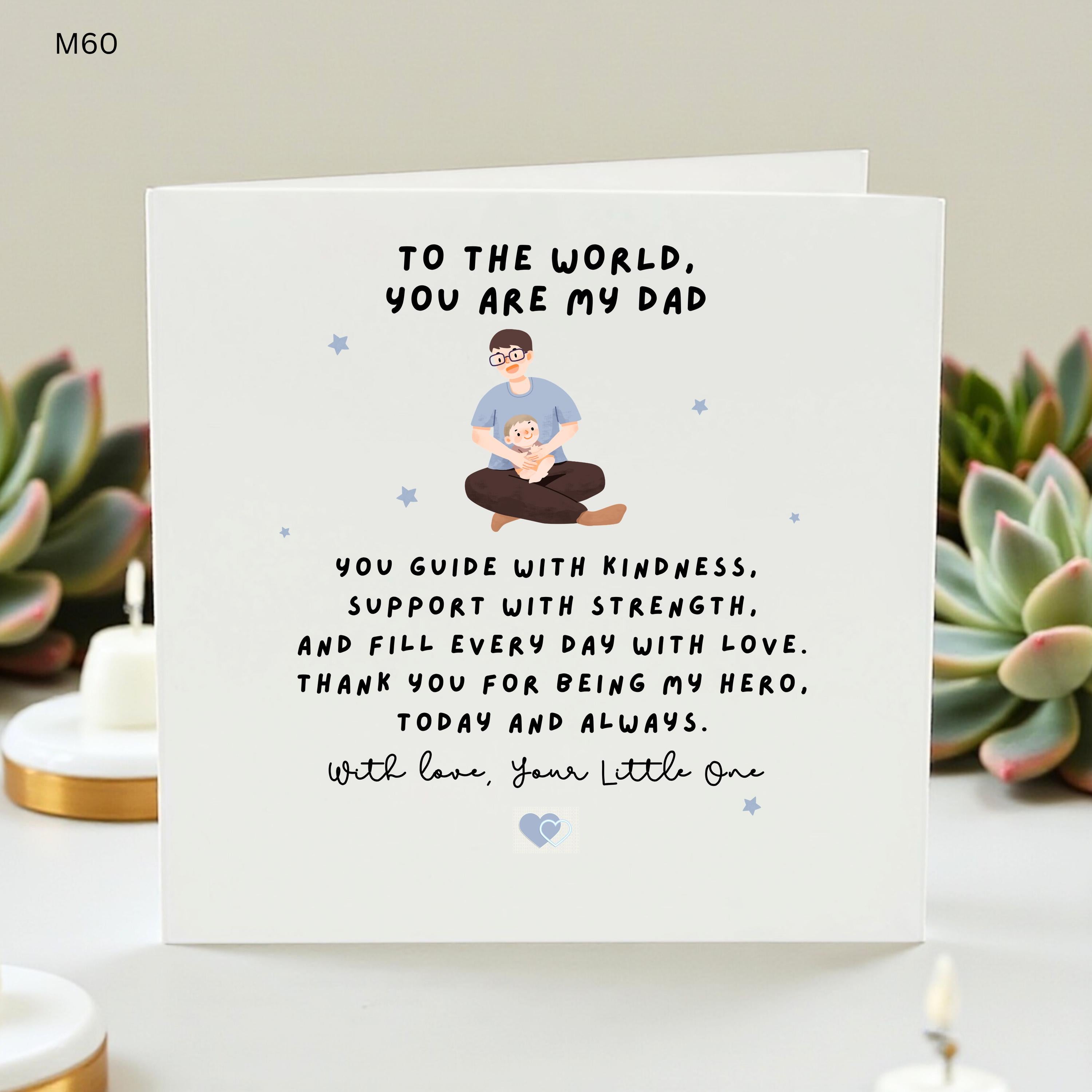 Personalized Dad Birthday Card, To The World You Are My Dad, Best Dad Ever Card, Gift From Baby, Father's Day Card, Sentimental Dad Gift
