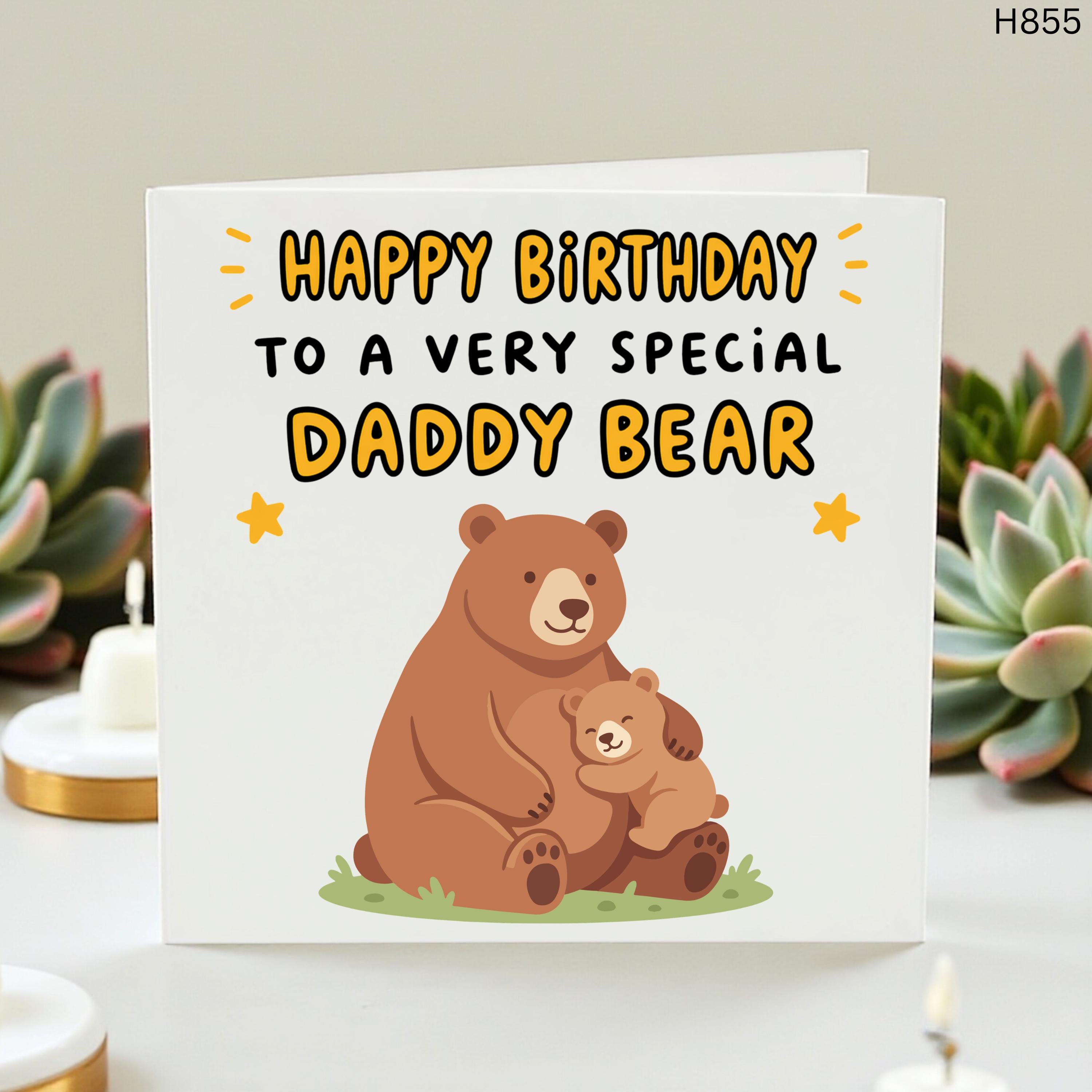 Daddy Birthday Card, Bear Birthday Card, Birthday Gift for Dad, Cute Dad Birthday Card, Daddy Bear Card, First Birthday from Kids,Father Day