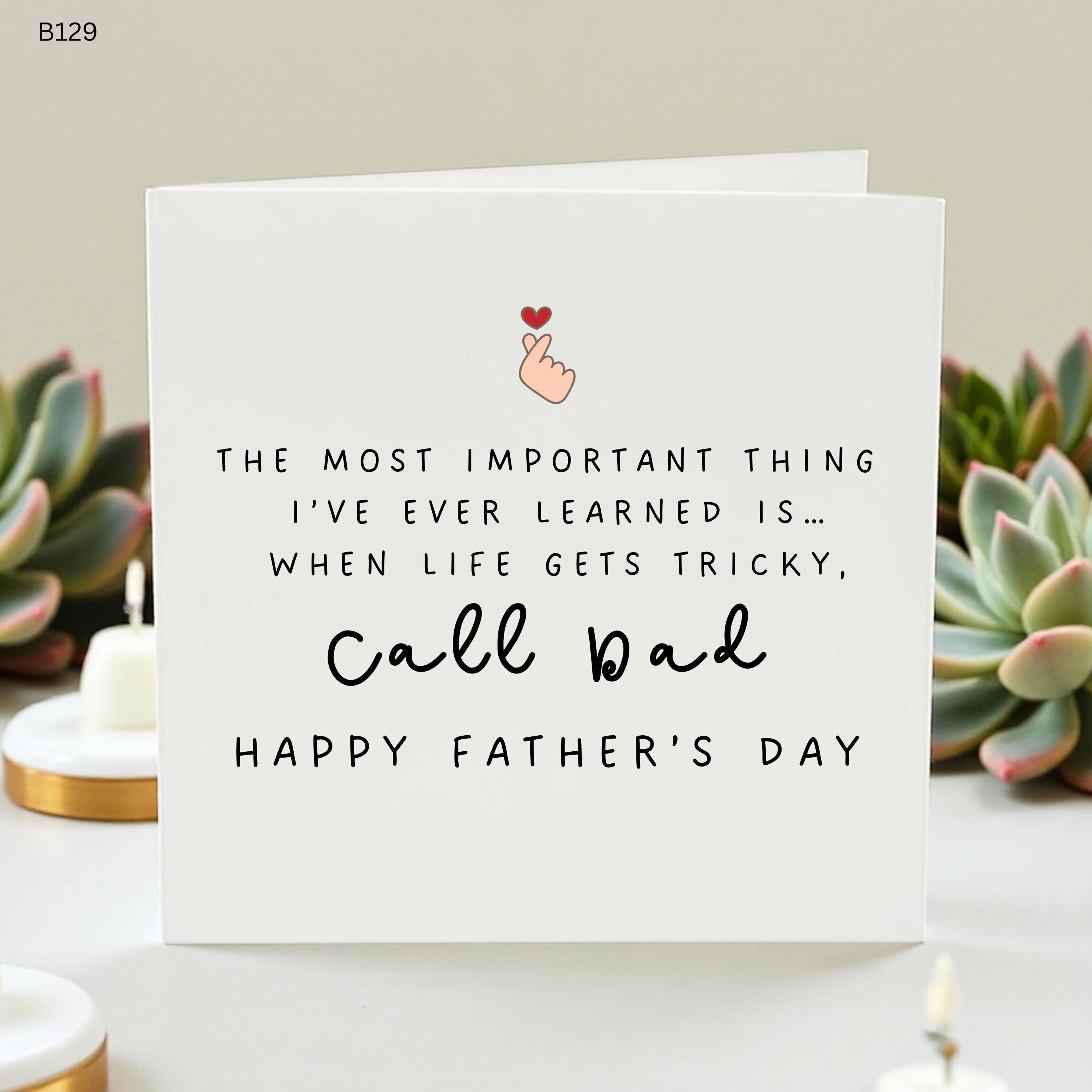 Funny Father’s Day Card for Dad, When Life Gets Tricky Call Dad, Meaningful Card for Father, Sweet Dad Gift from Daughter or Son, Dad Card