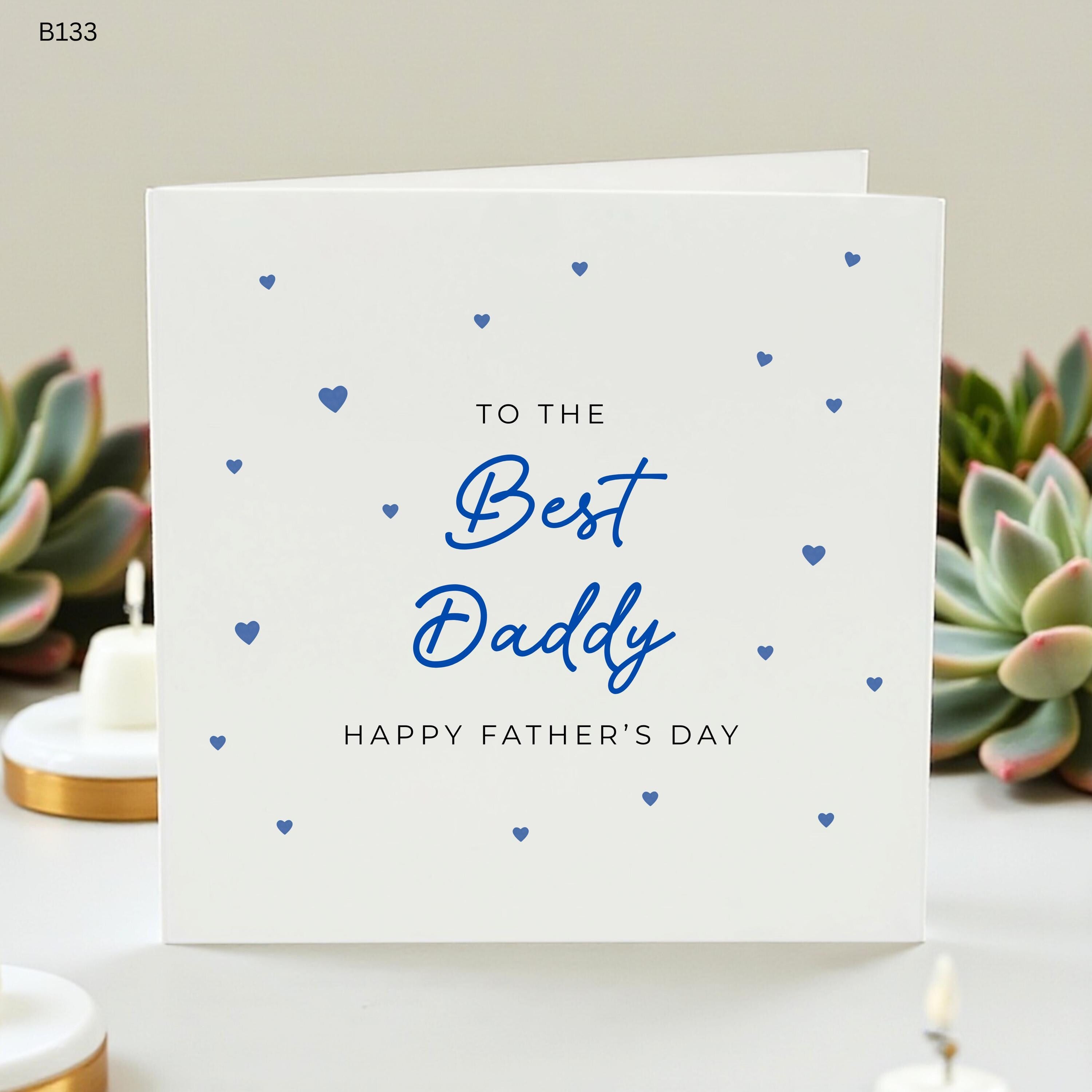 To the Best Daddy Father’s Day Card, Cute Blue Hearts Daddy Card, First Father’s Day Gift for Him, Daddy Birthday Card, Best Daddy Ever Gift