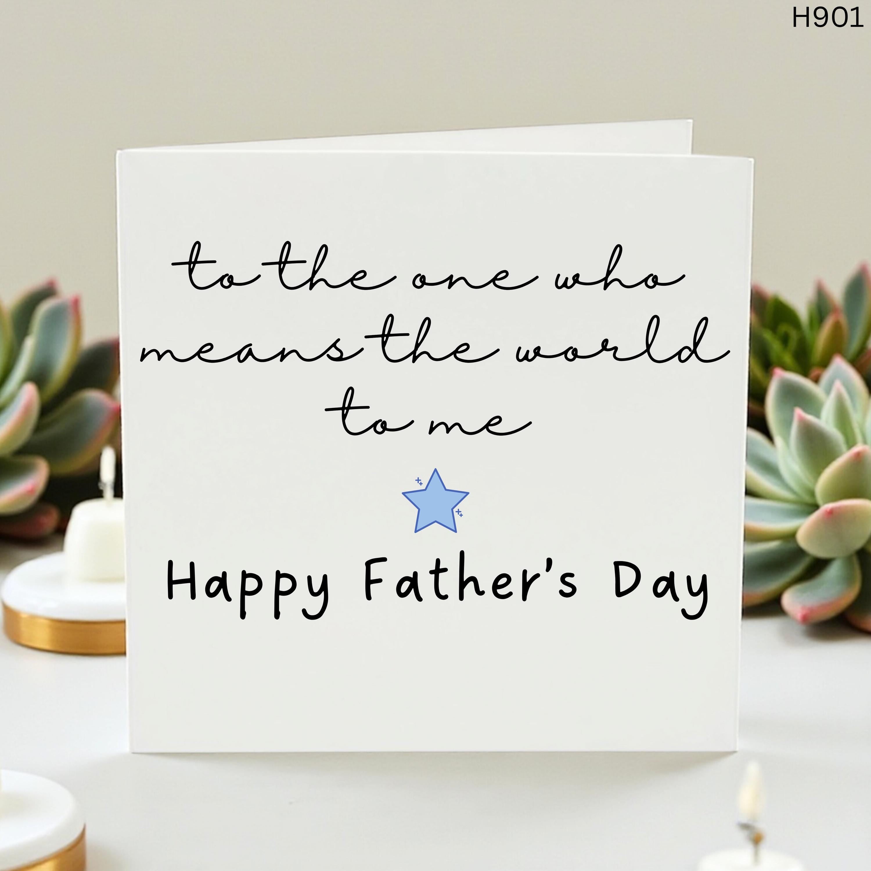 Father’s Day Card for Husband, To The One Who Means The World To Me, Meaningful Father Day Card for Him, Sentimental Daddy Card, Blue Star