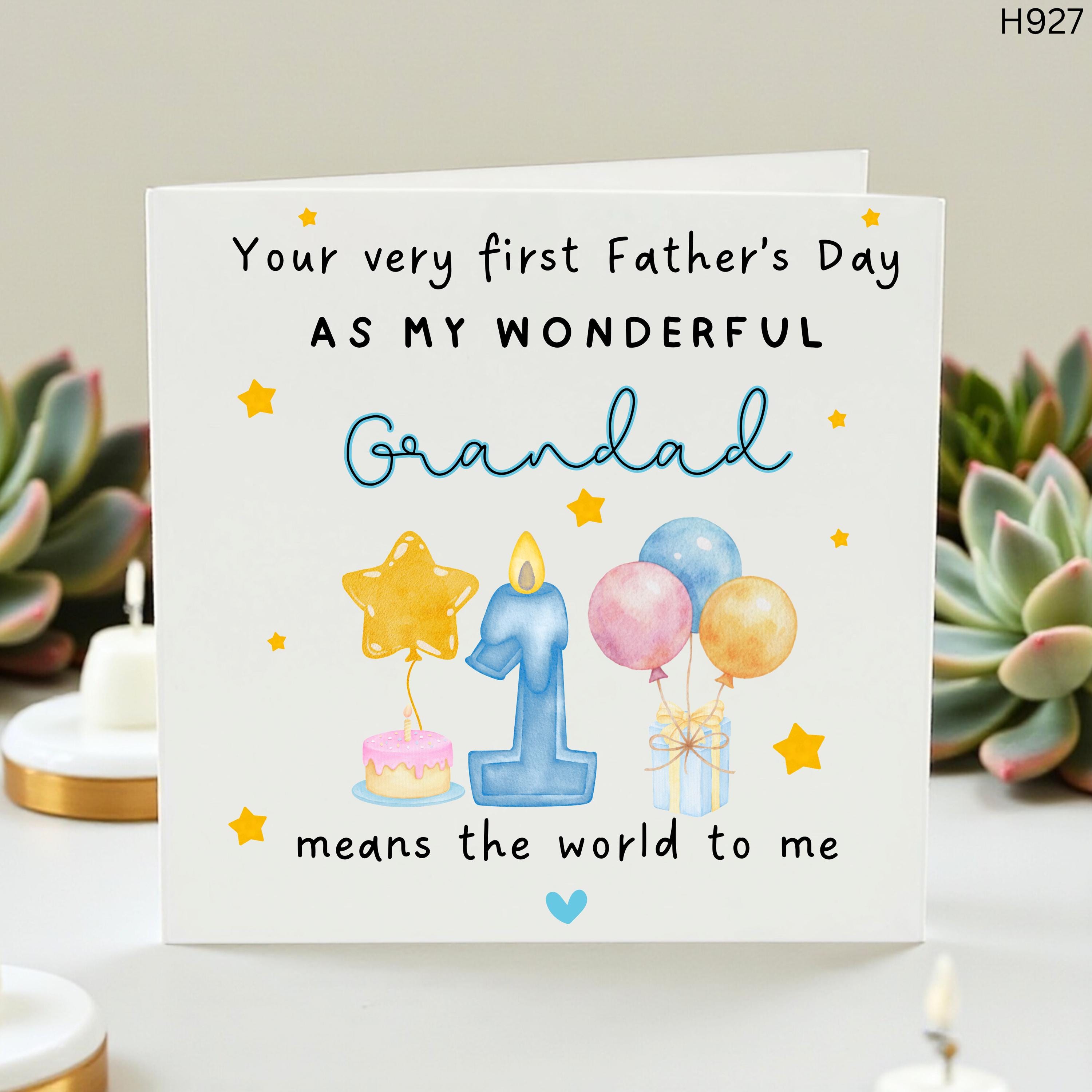 First Father's Day as my Grandad Card, New Grandad 1st Father's Day Gift, You Mean the World to Me Grandad Card, 1st Time Grandparent Card