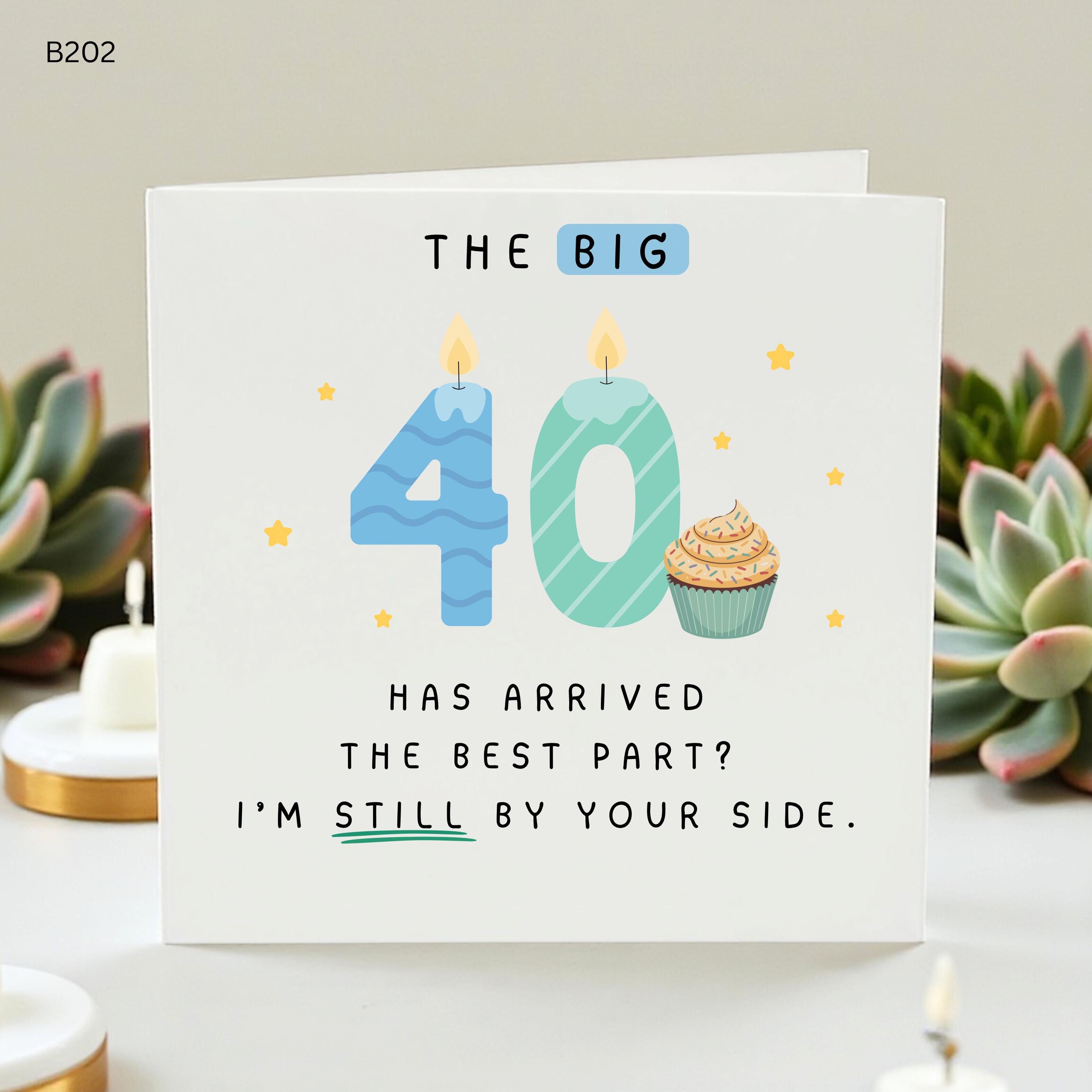 40th Birthday Card for Husband Wife, The Big 40 Has Arrived Card for Partner, Sentimental 40th Birthday Gift for Boyfriend Girlfriend, Him