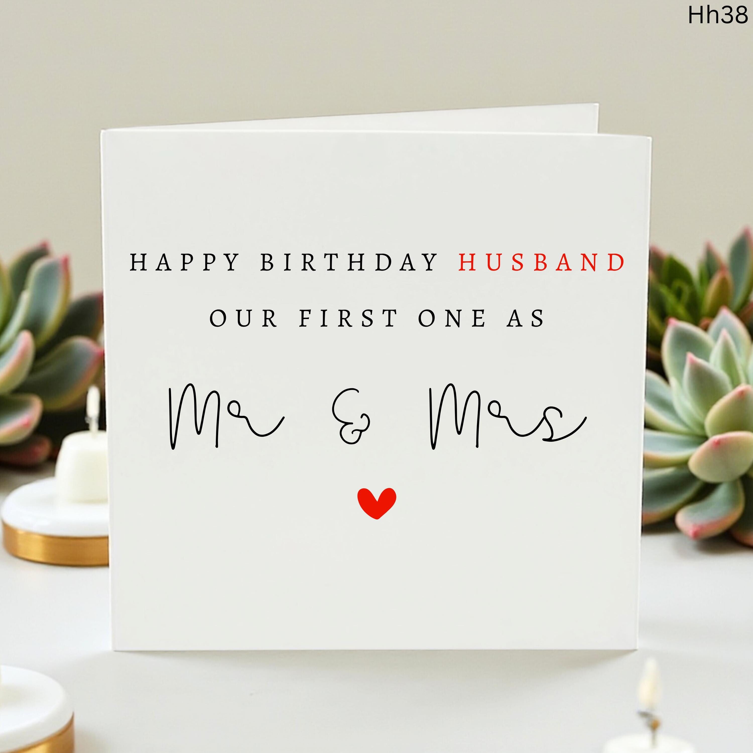 First Birthday as Mr and Mrs Card for Husband, Personalized New Husband Birthday Gift, Our First One As Husband and Wife, Romantic Card Him