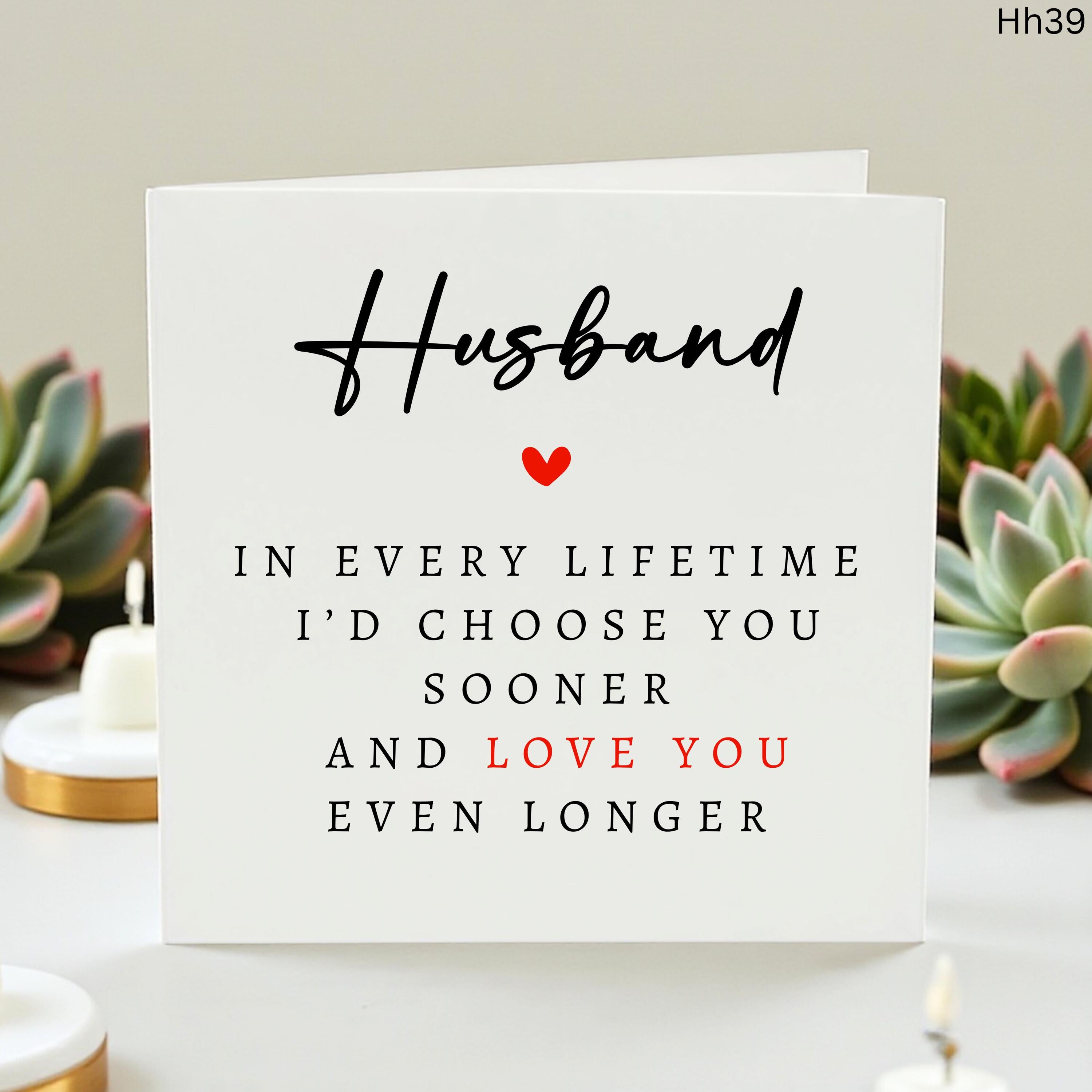 Husband Birthday Card, In Every Lifetime I'd Choose You Anniversary Card, Sentimental Love Card for Him, Romantic Soulmate Gift for Husband