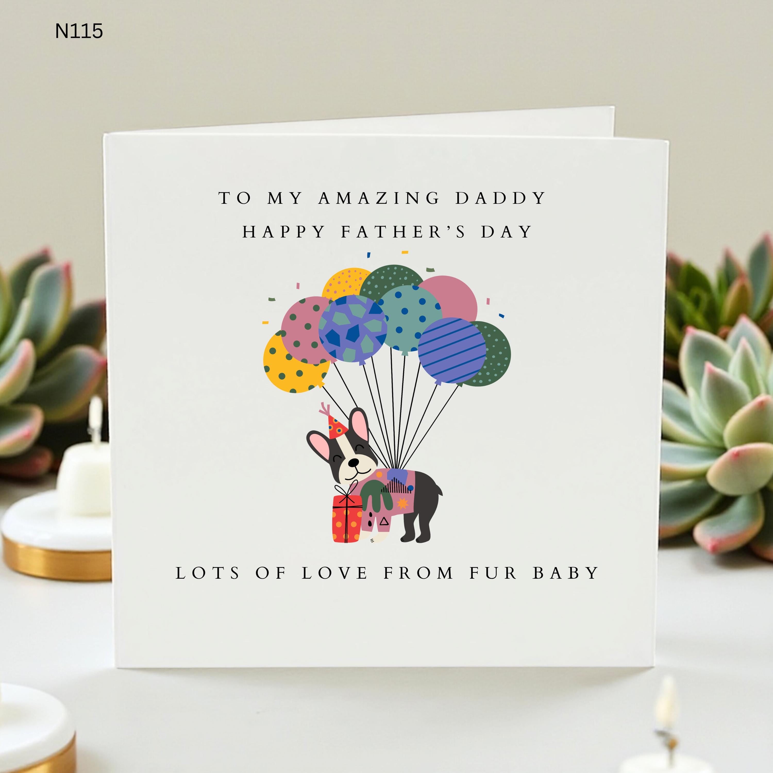 Father's Day Card from Dog, Funny Card for Dad from Fur Baby, Frenchie Father's Day Gift, Cute Dog Card for Pet Dad, Dog Lover Father Card