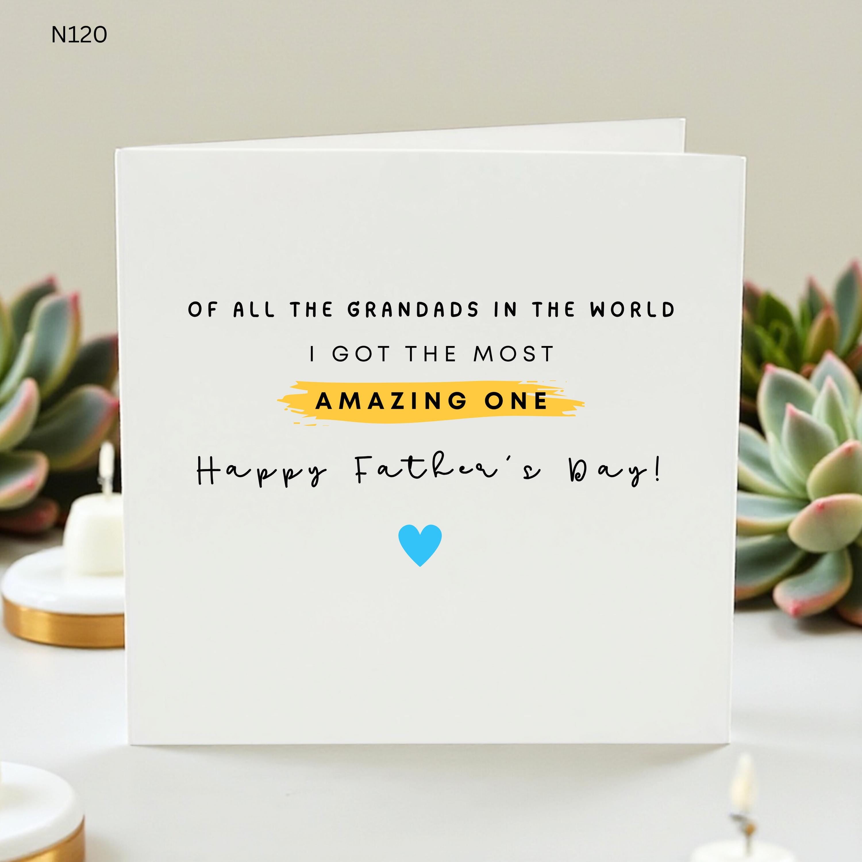 Amazing Grandad Father's Day Card, Card for Best Grandfather Ever, Sentimental Father's Day Gift, Cute Card for Grandad from Grandkids,