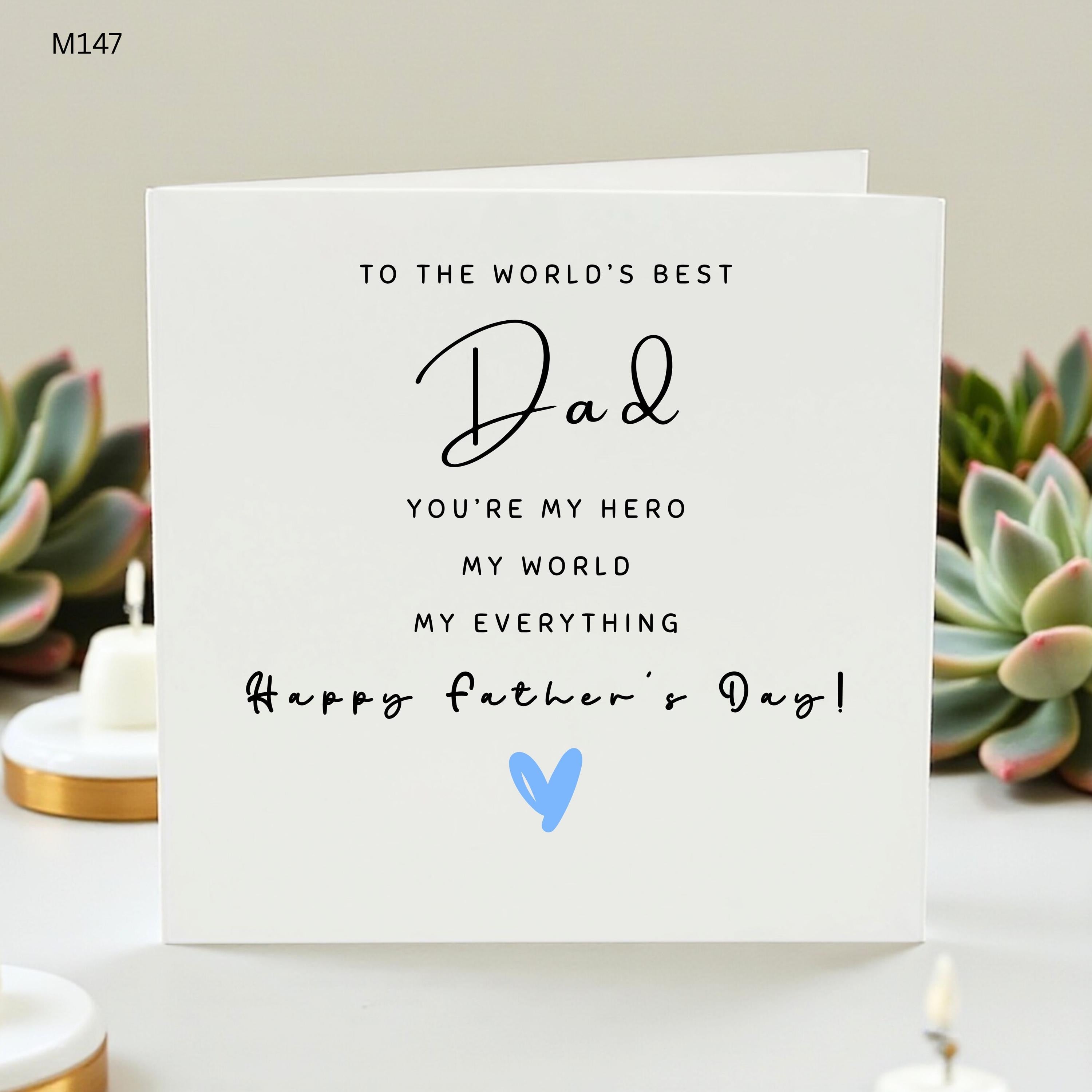 World's Best Dad Father's Day Card, Sentimental Hero Dad Card, Meaningful Fathers Day Gift, Appreciation Card for Dad, Card for Him, Love