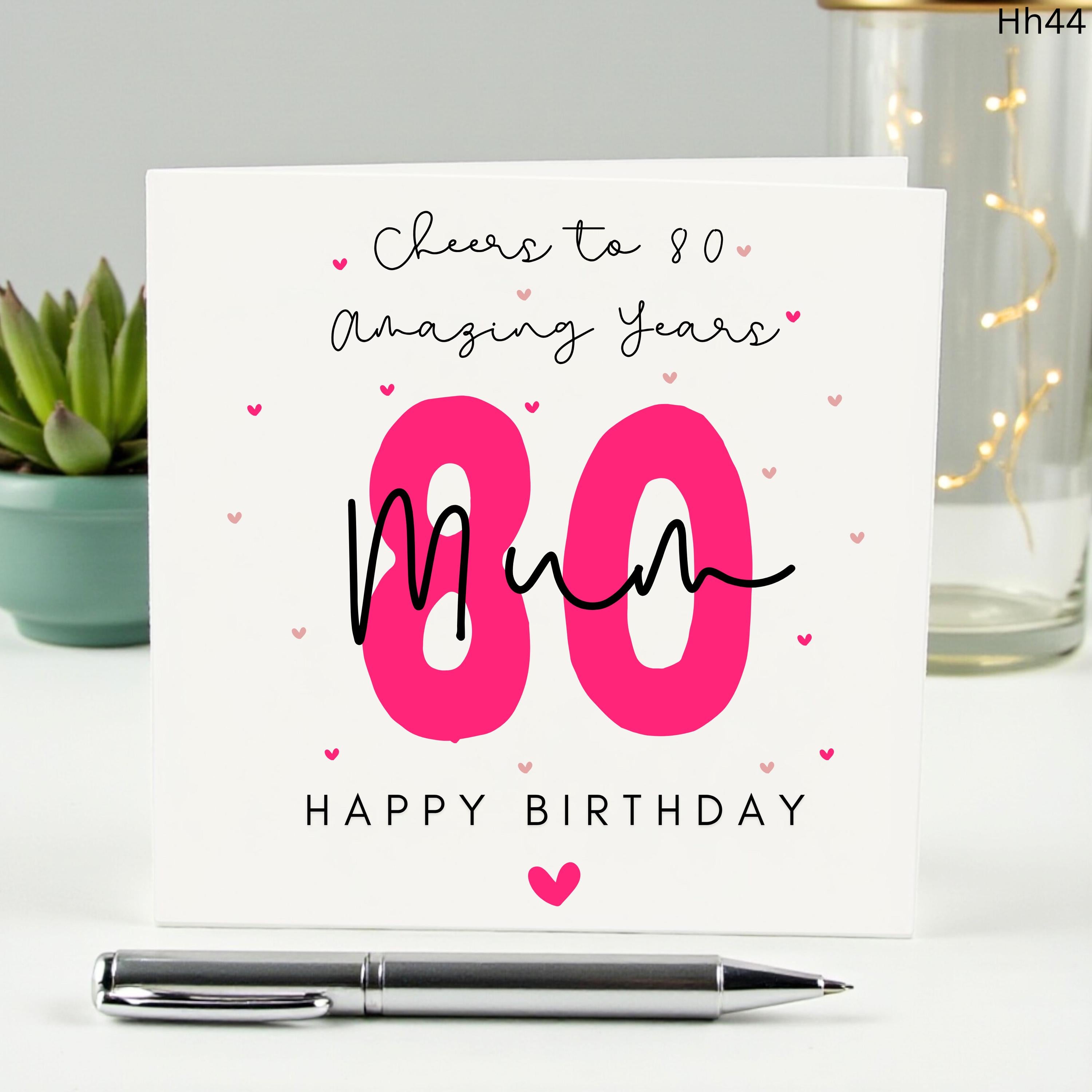 80th Birthday Card for Mum, Cheers to 80 Amazing Years, Happy 80th Birthday Gift for Her, Eightieth Milestone Card, Special Mother Card