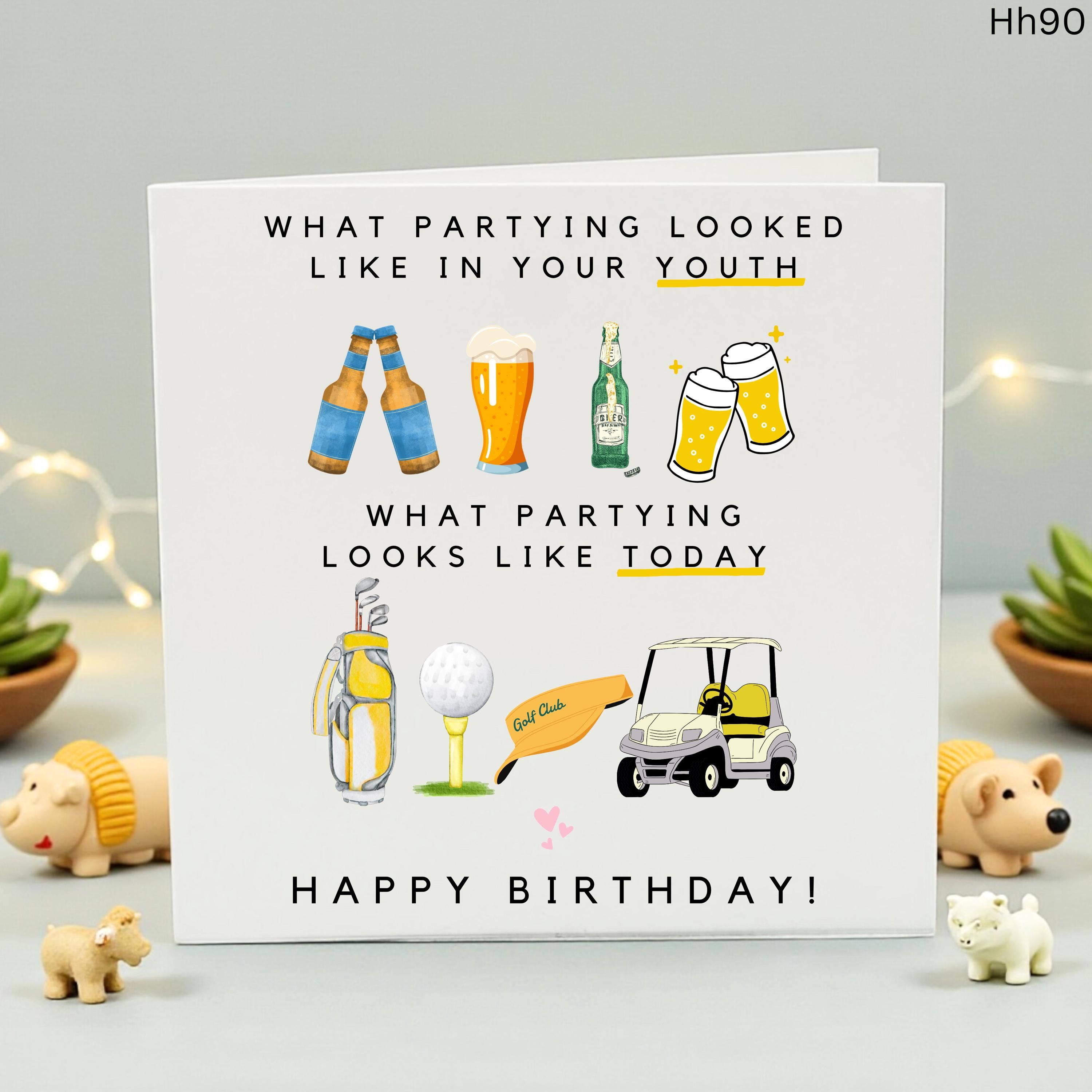 Funny Golf Birthday Card for Him, Golfing Card for Dad, Beer vs Golf Birthday Card, Husband 40th 50th 60th Birthday Gift, Golf Lovers Card