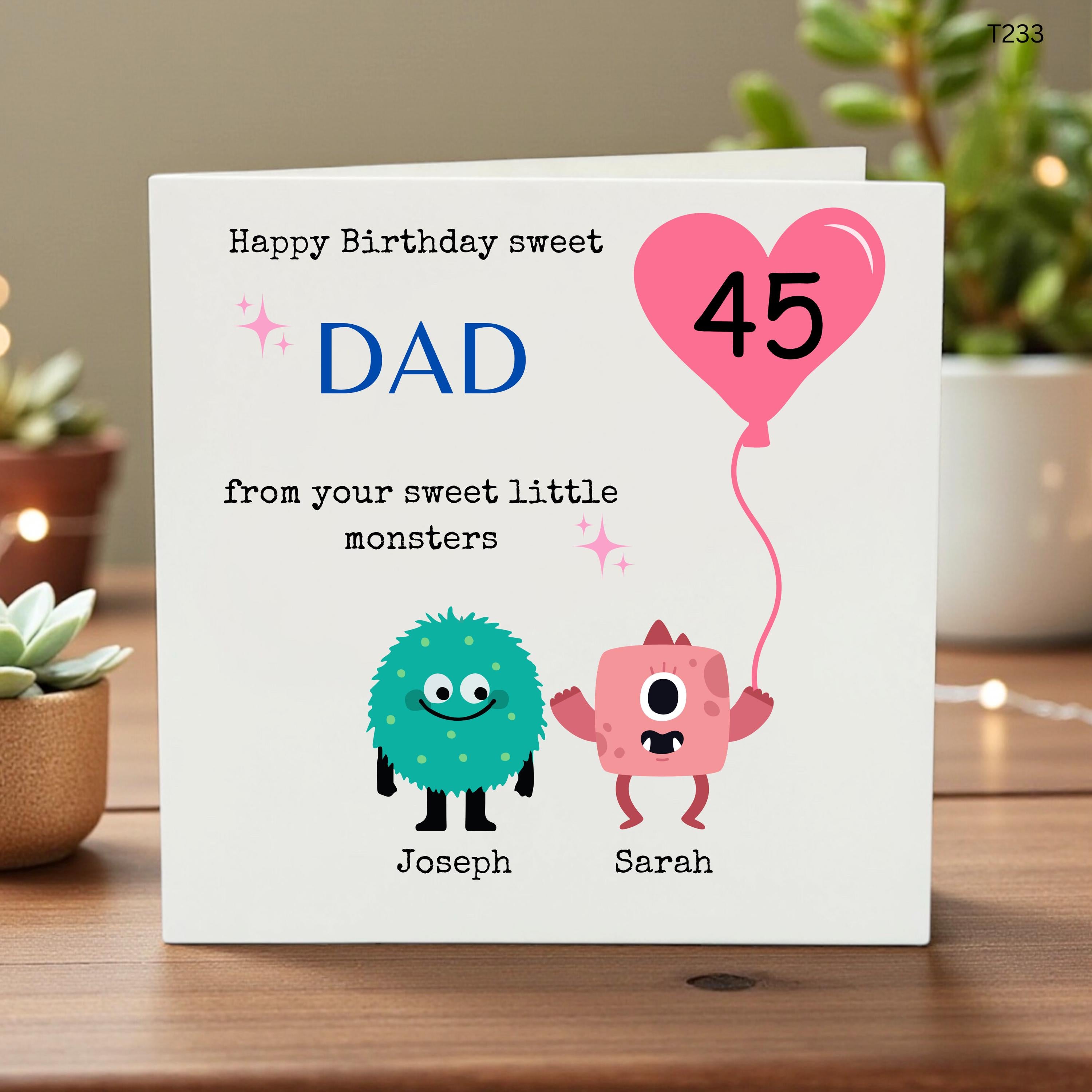 Daddy Birthday Card, Cute Birthday Card For Dad, From Your Little Monster, Dad Birthday Gift, Dad Birthday Gift For Him, From Baby, Kid 6x6