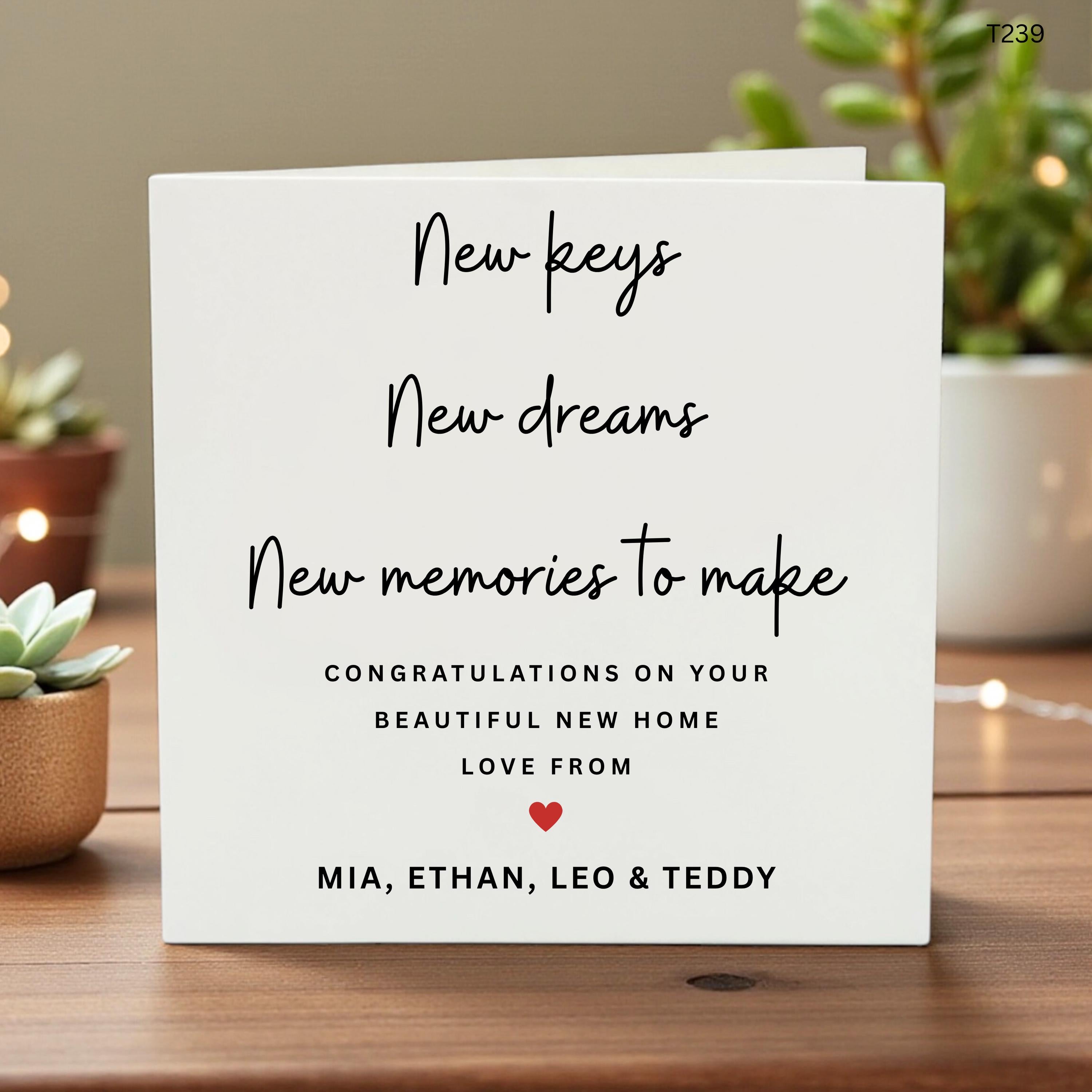 Personalized New Home Card: Minimalist Housewarming Gift (6x6)