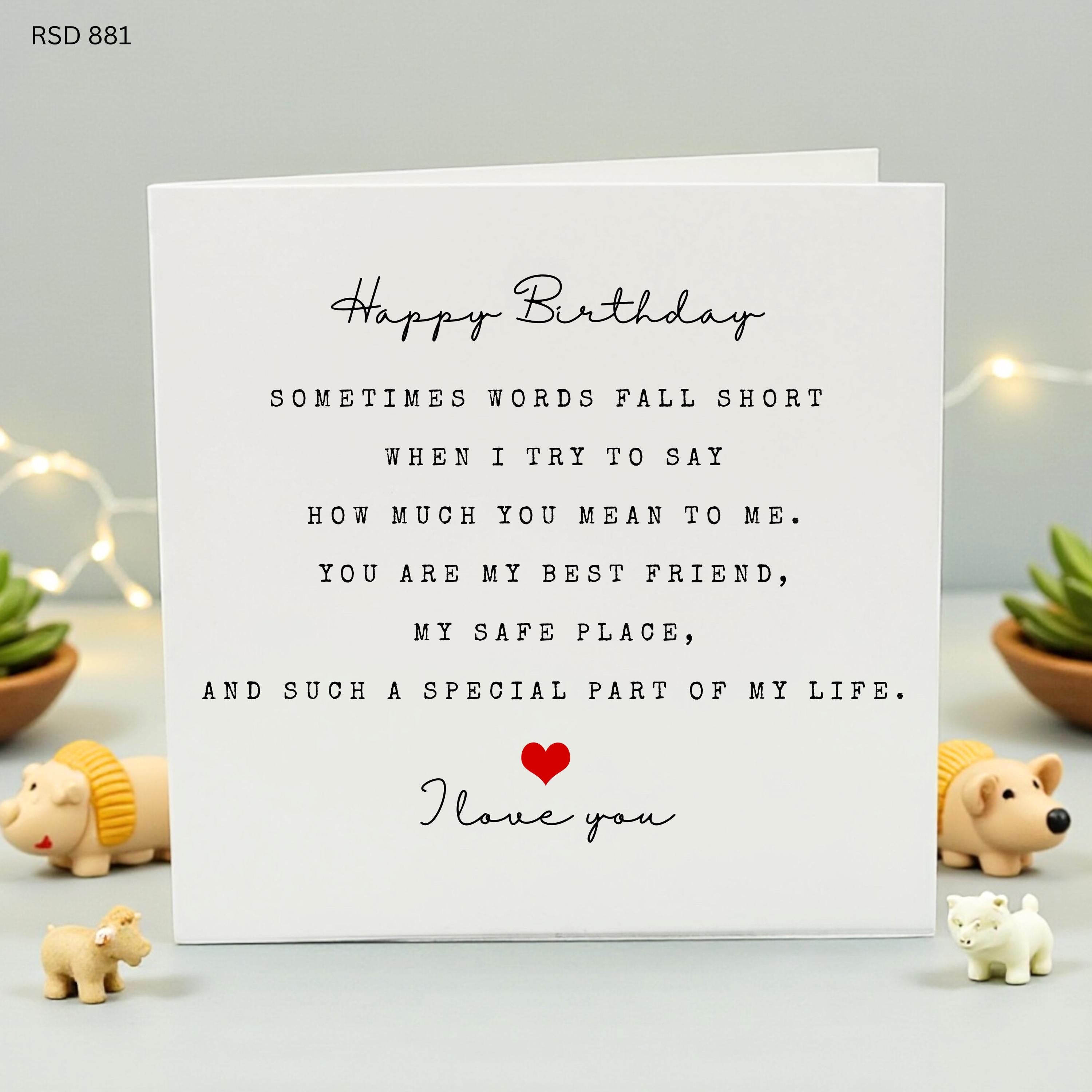 Sentimental Birthday Card for Best Friend, Husband or Wife, Meaningful You Are My Safe Place Card for Partner, Special Friend Birthday Gift