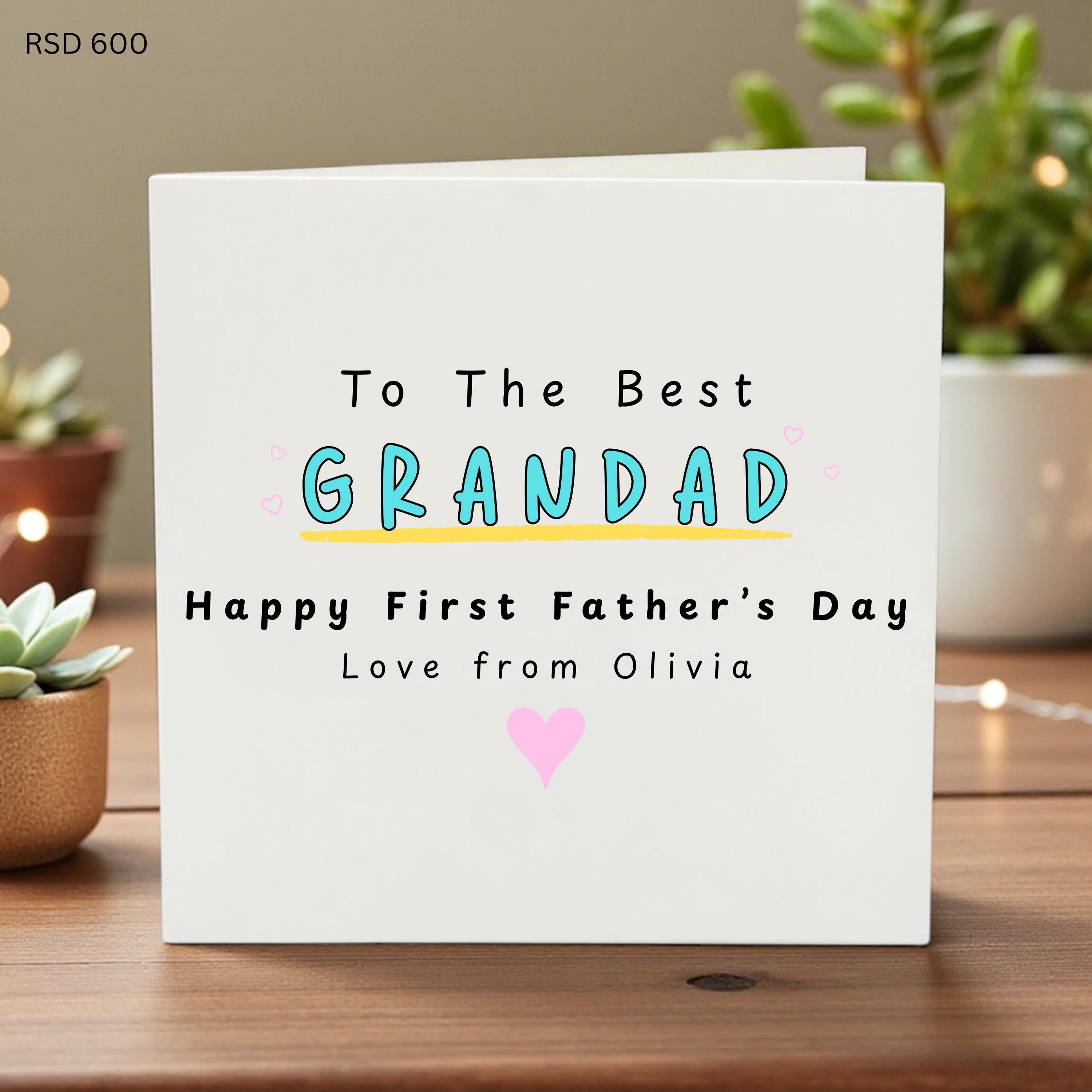 To The Best Grandad Card, First Father’s Day, New Grandfather Gift, Happy Father’s Day Card, Personalized Love from Grandchild