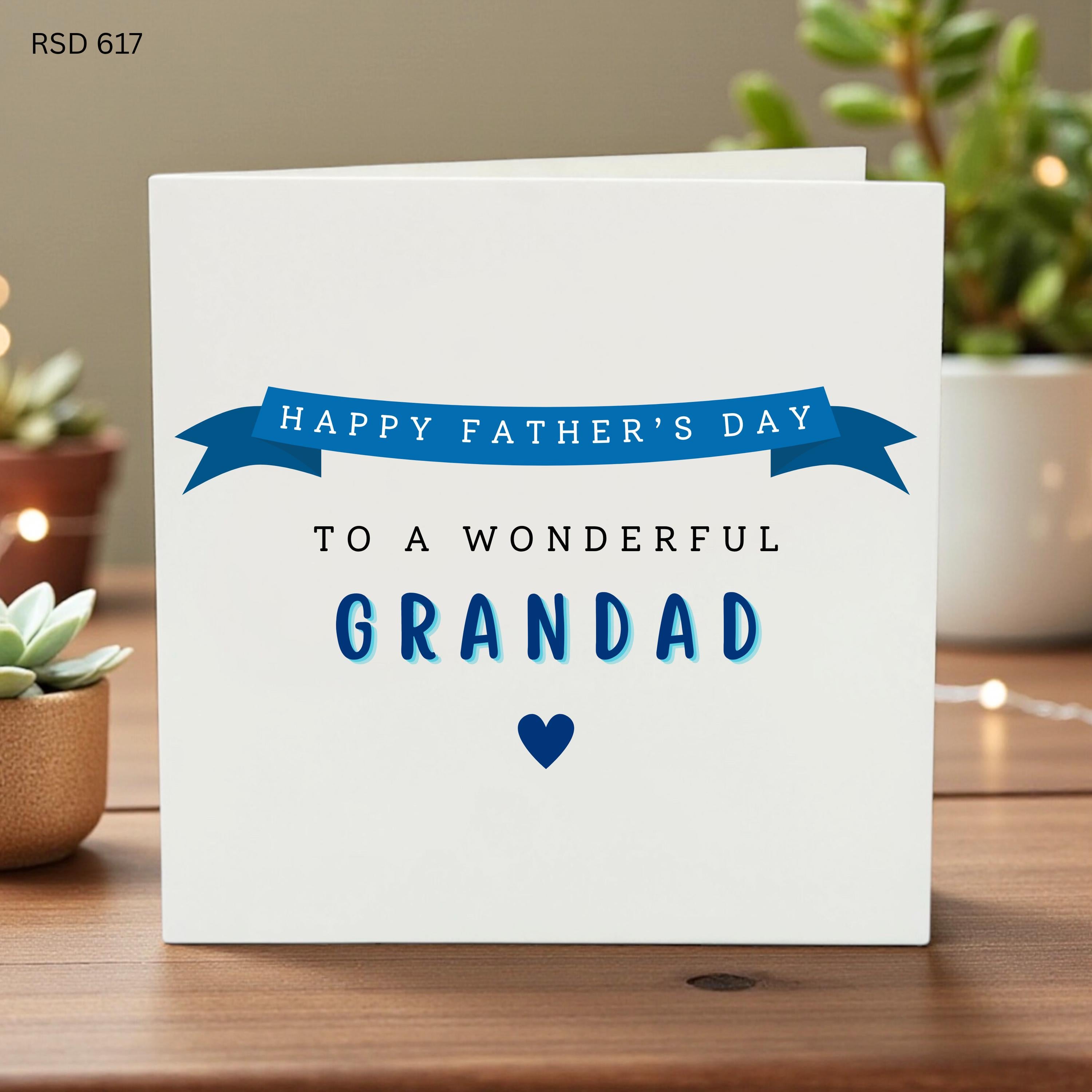 Personalized Father’s Day Card for Grandad, Handmade Birthday Greeting, Special Message, Gift for Grandpa, Keepsake Card