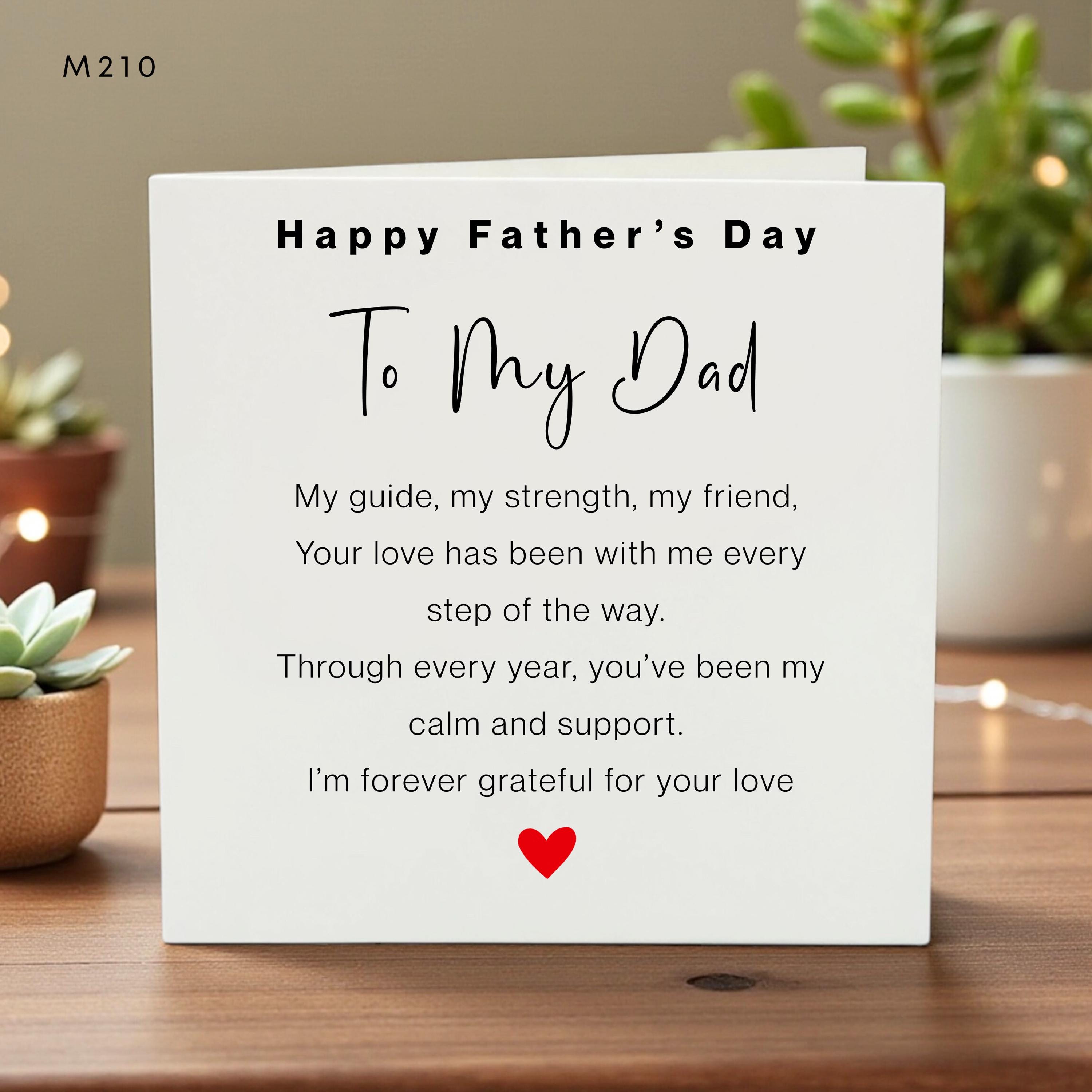 Happy Father’s Day Card for Dad, Heart Design, Personalized Message, New Dad Keepsake, Daddy Love Card, Sentimental Gift