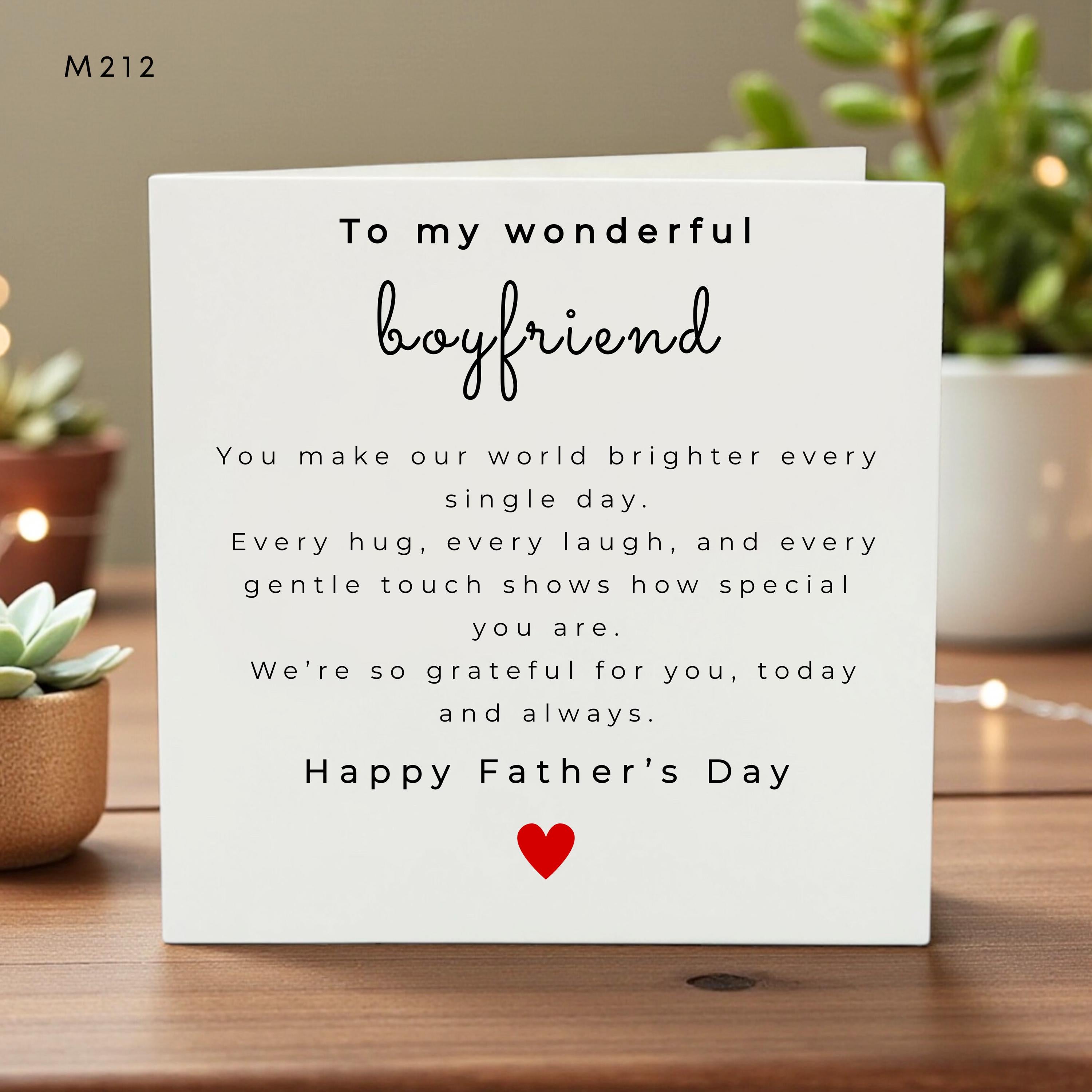 To My Wonderful Boyfriend Card, Happy Father’s Day Gift, Personalized Love Message, Sentimental Card, Daddy Appreciation Card
