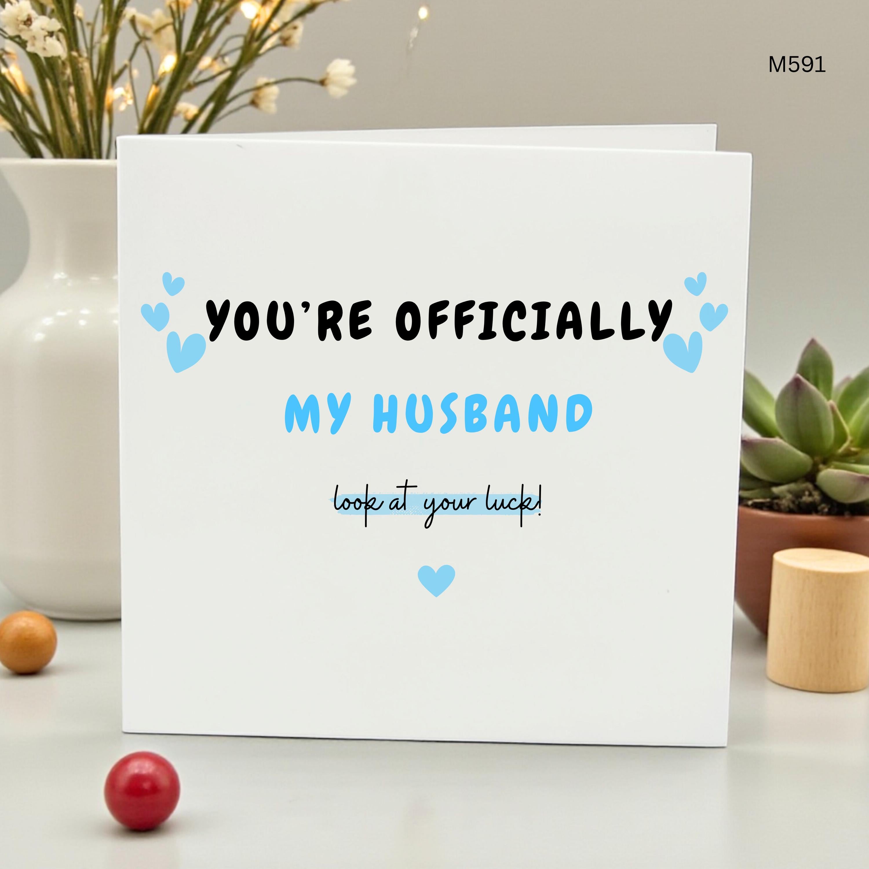 Funny Husband Birthday Card, To My Husband Wedding Day Card, New Husband Gift, Officially My Husband Look At Your Luck Groom Gift From Bride
