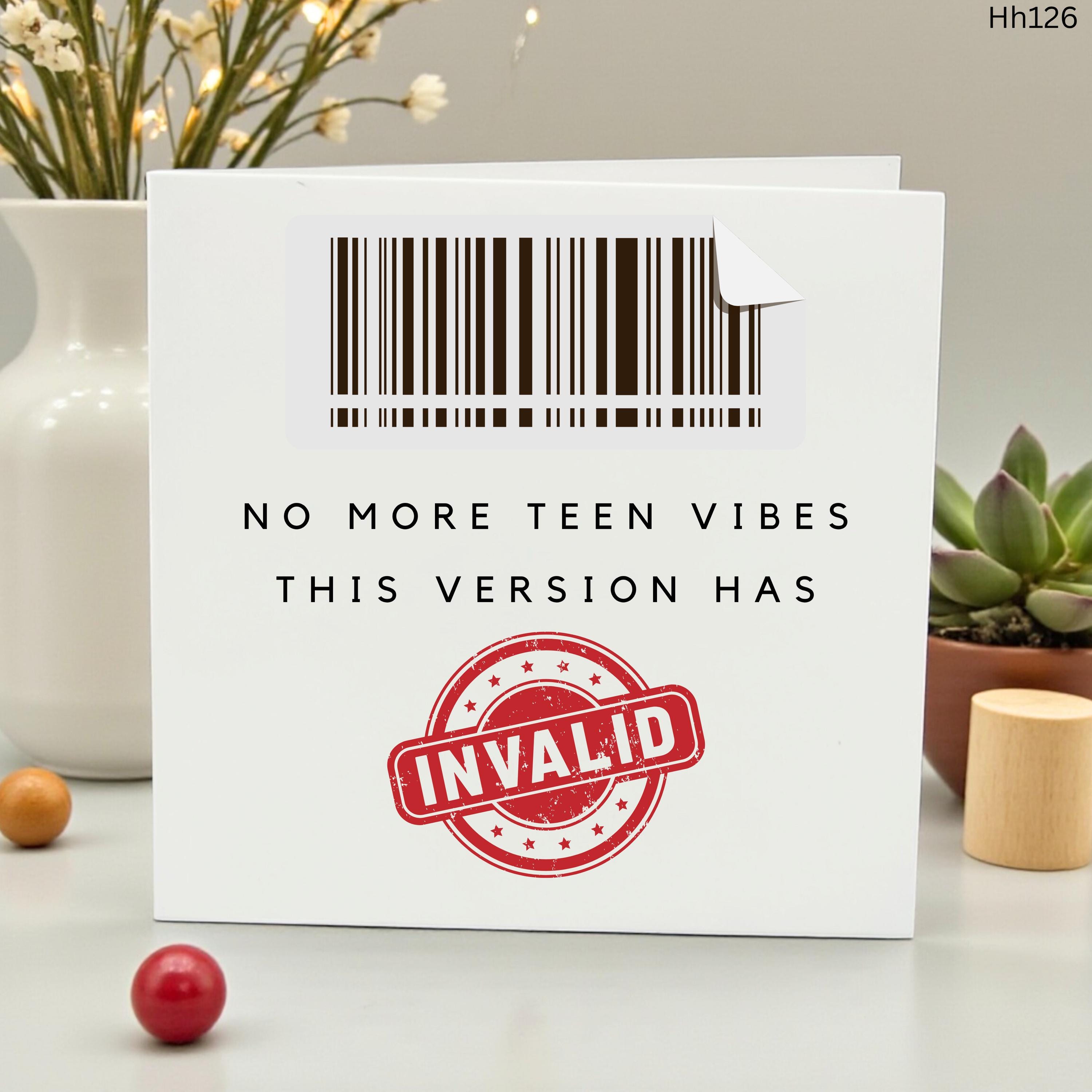 Funny 20th Birthday Card - No More Teen Vibes - Goodbye Teens Greeting Card for Son, Daughter, or Friend - Sarcastic 20 Years Old Gift Idea