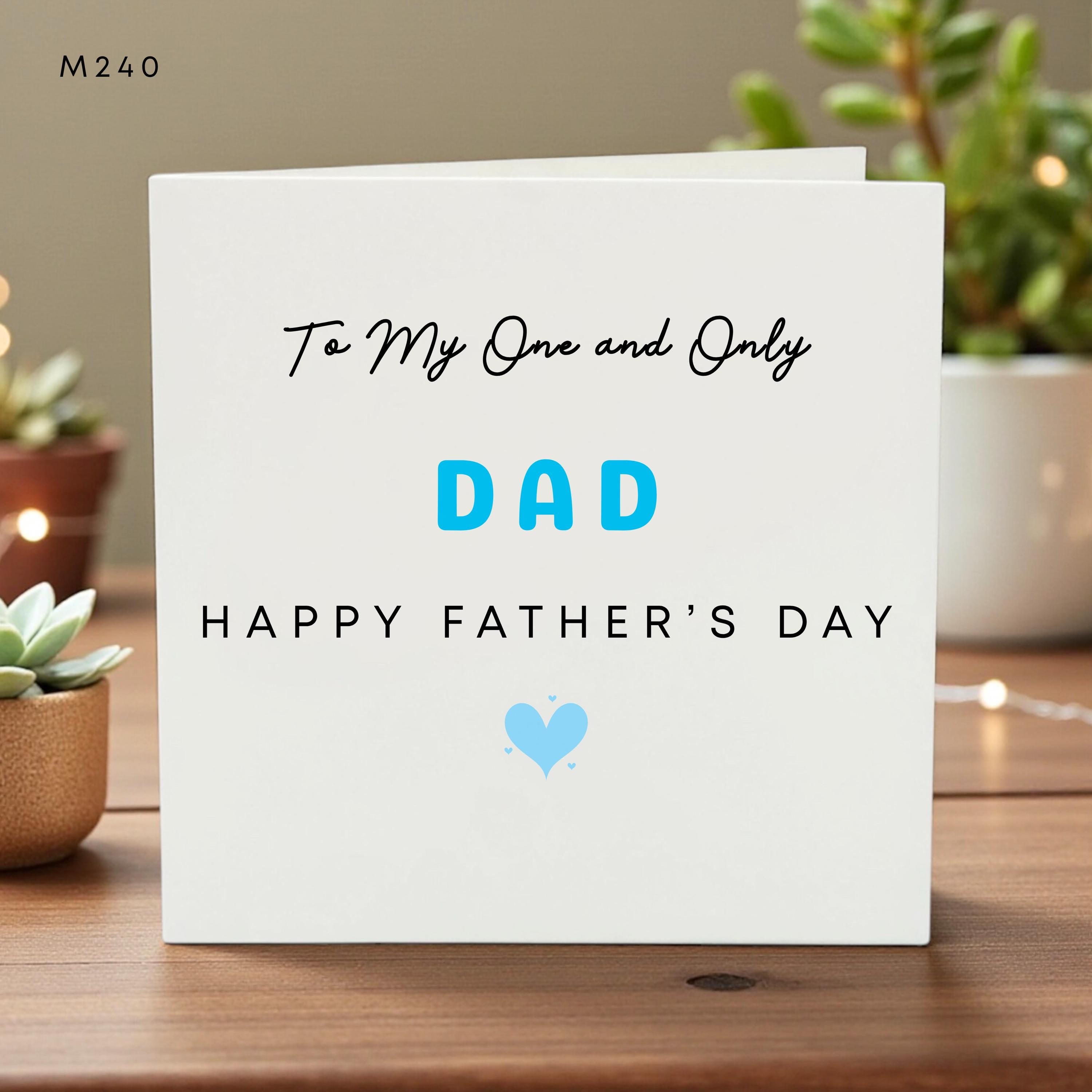 Personalized Happy Father’s Day Card To My One and Only Dad, Romantic Dad Card from Daughter or Son, Love Message Card Gift