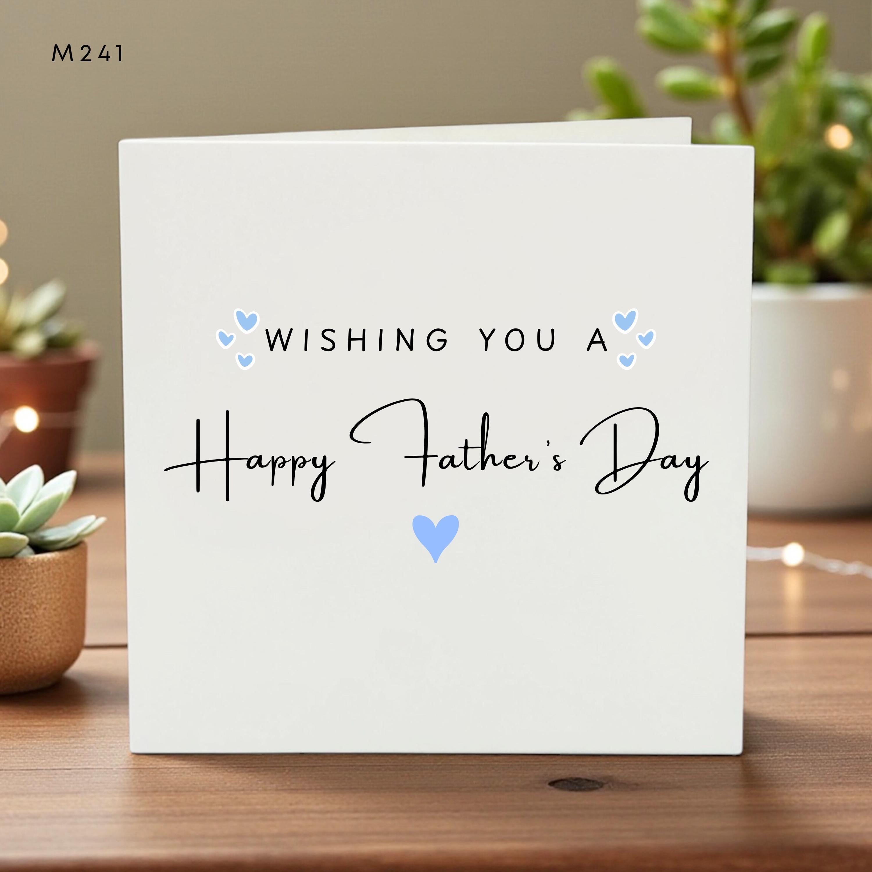 Personalized Happy Father’s Day Card Wishing You a Wonderful Dad, Romantic Dad Gift from Son or Daughter, Love Message Card