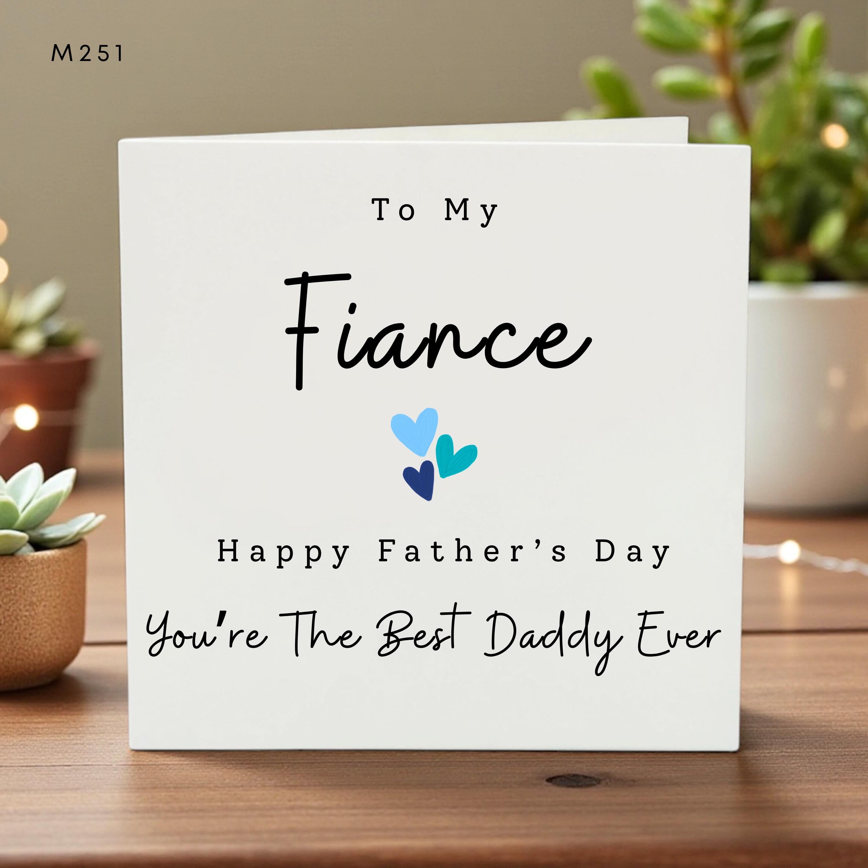 Personalized Father’s Day Card for Fiance, You’re the Best Daddy Ever, Cute Hearts Design, Romantic Card, Gift for Him
