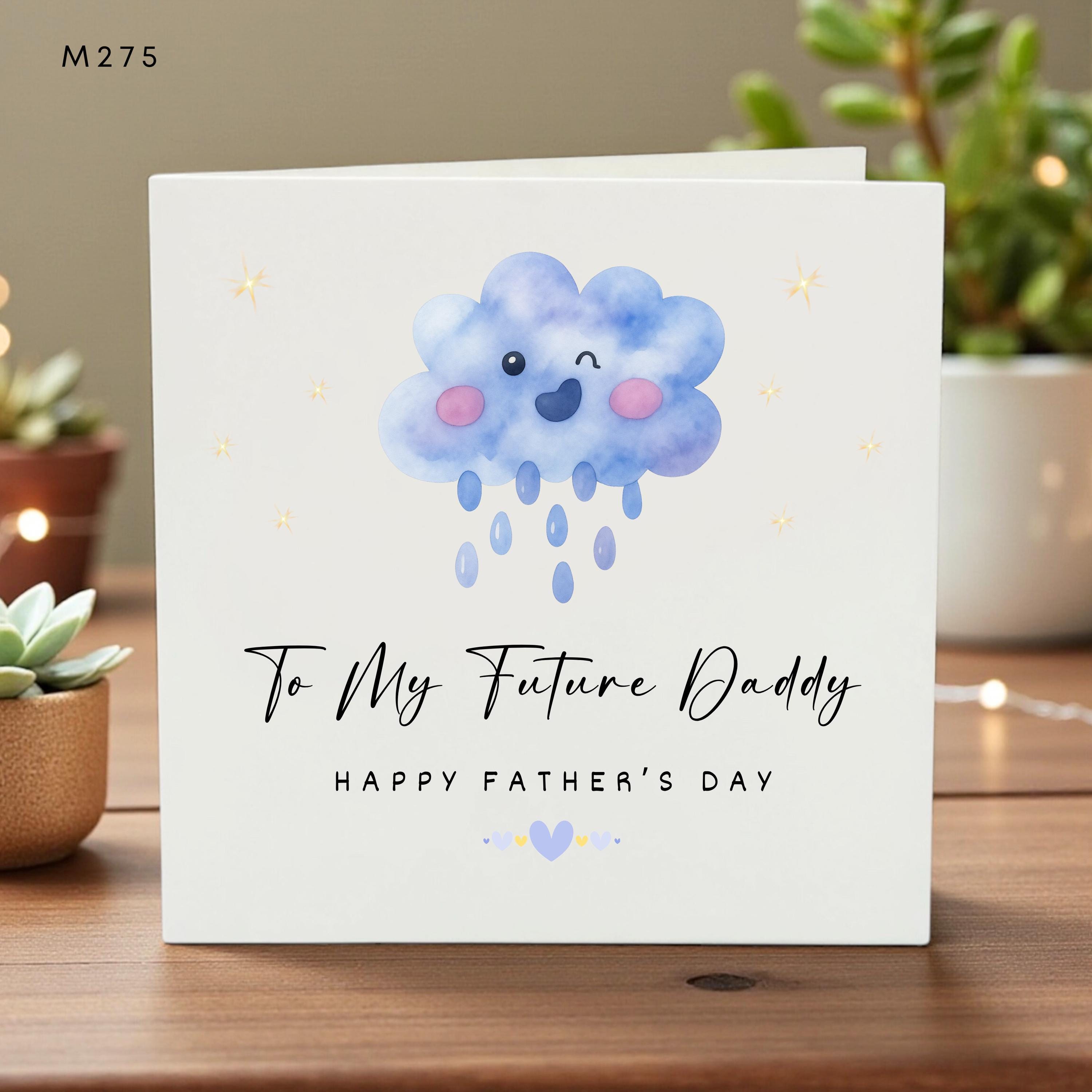 To My Future Daddy Father’s Day Card, Cute Cloud Design, Pregnancy Announcement Card, Dad-To-Be Gift, Expecting Father Greeting