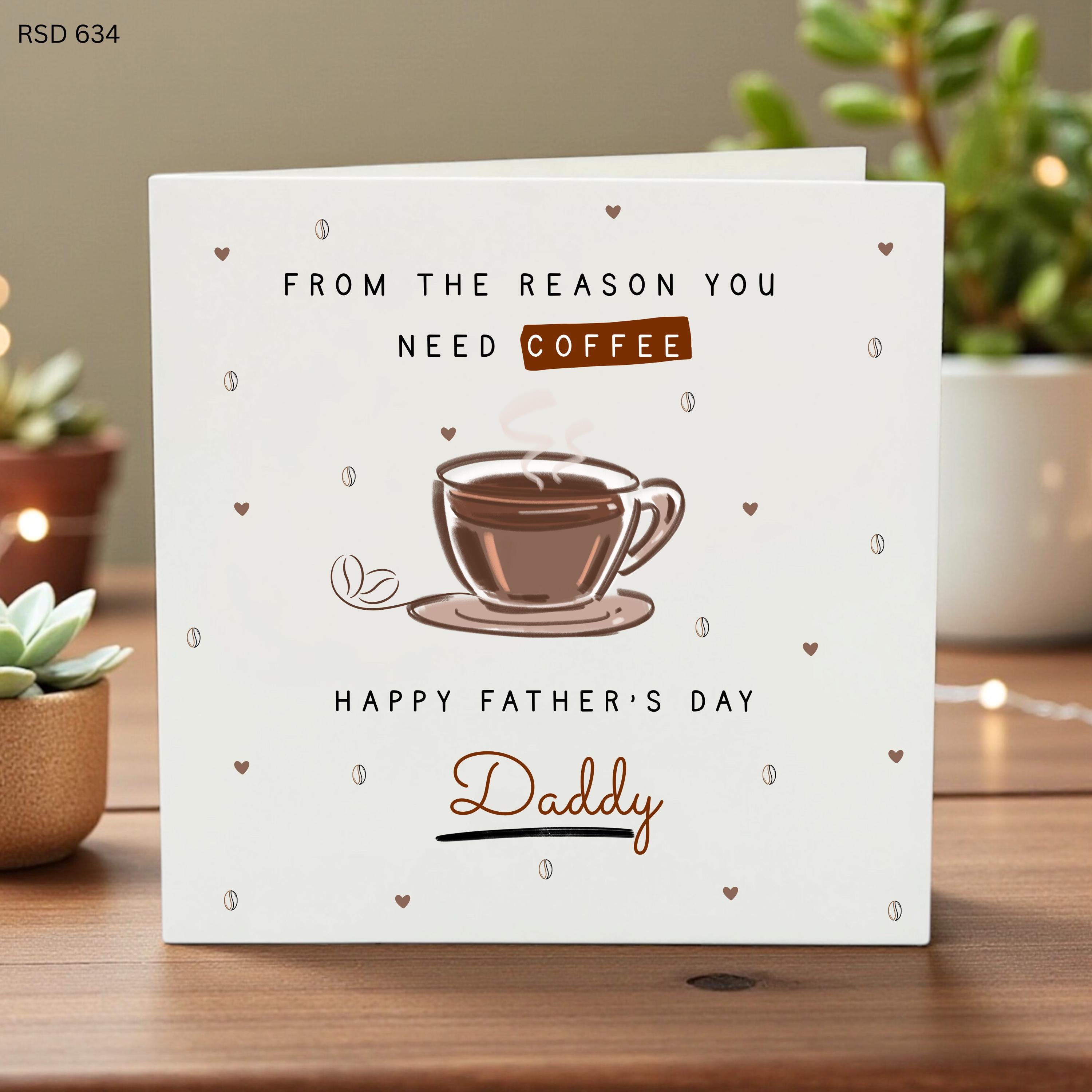 Funny Father’s Day Card for Dad, Coffee Lover Greeting Card, Humorous Caffeine Gift, Personalized Daddy Card, Novelty Dad Gift