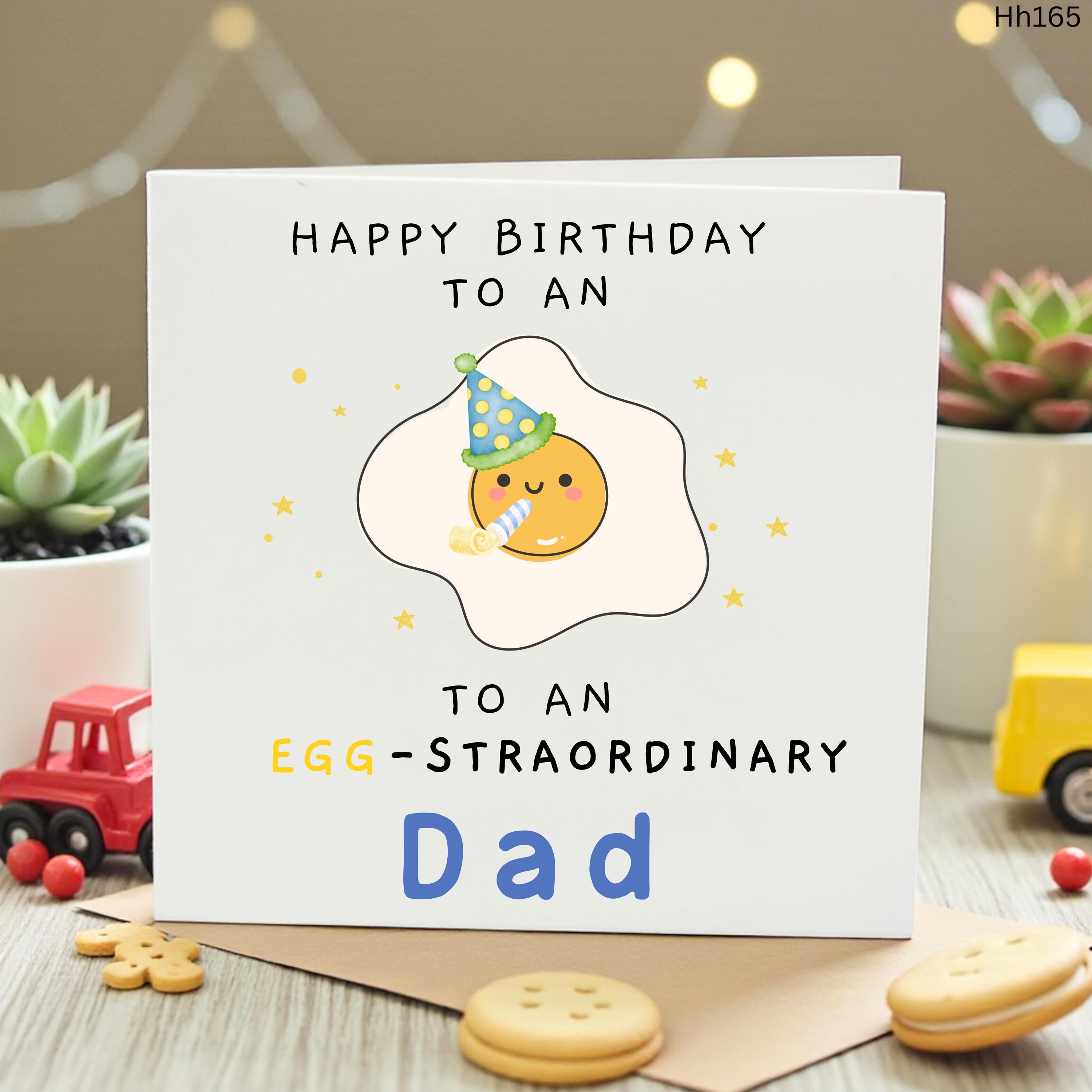 Funny Birthday Card for Dad Eggstraordinary Dad Pun Cute Fried Egg Card Unique Birthday Gift for Father From Daughter Son Whimsical Cards