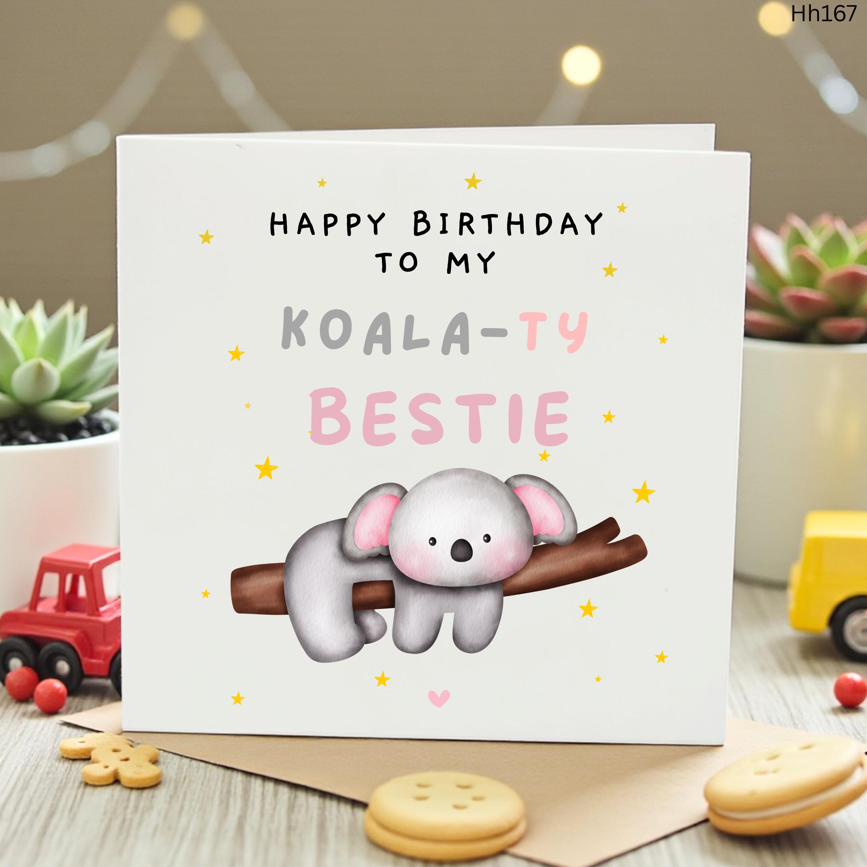 Funny Bestie Birthday Card Koala Ty Best Friend Card Cute Koala Card For Best Friend Birthday Gift Whimsical Animal Card Greeting Card
