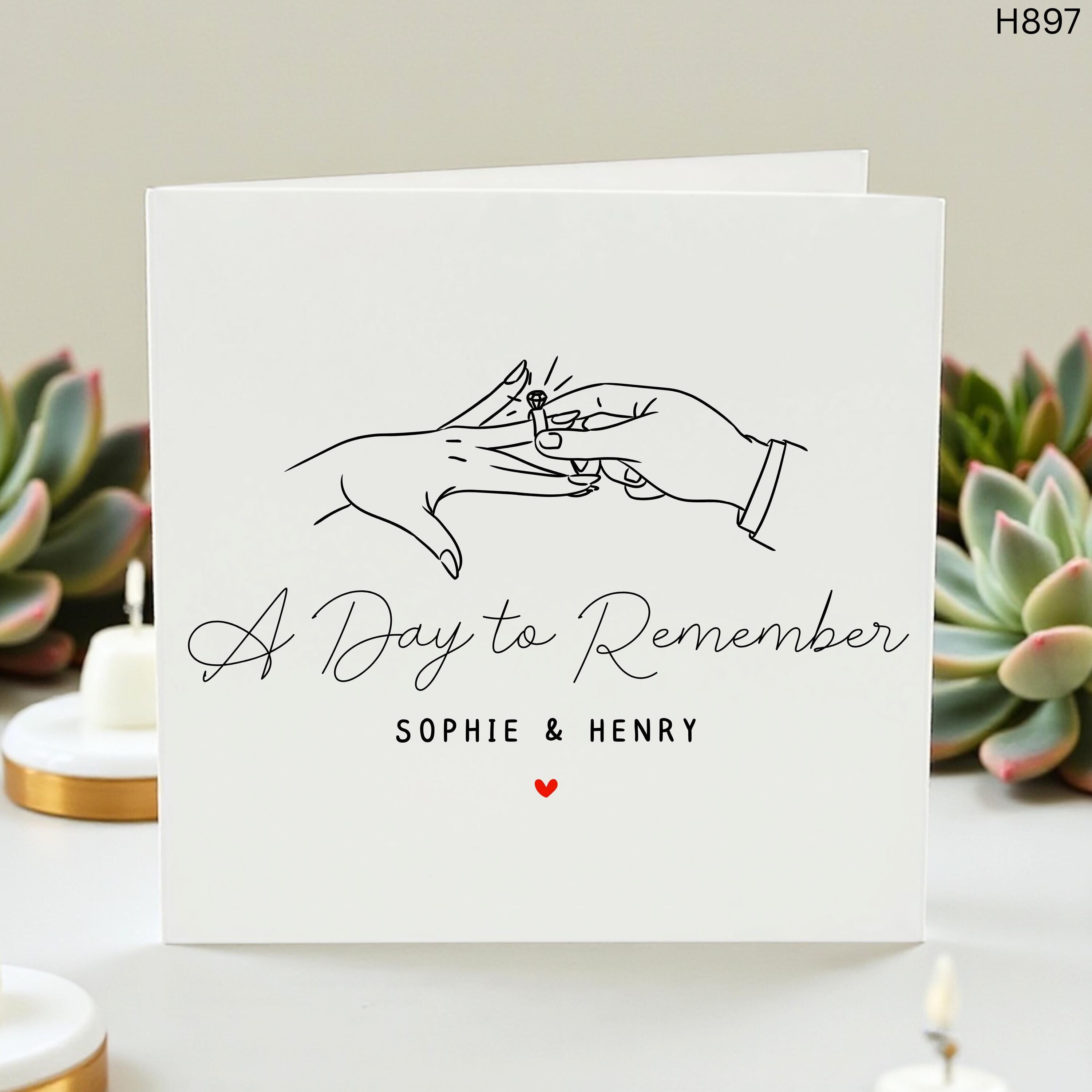 Personalized Wedding Card for Couple, Custom Engagement Card, A Day to Remember Card, Congratulations On Your Wedding, Newlyweds Gift