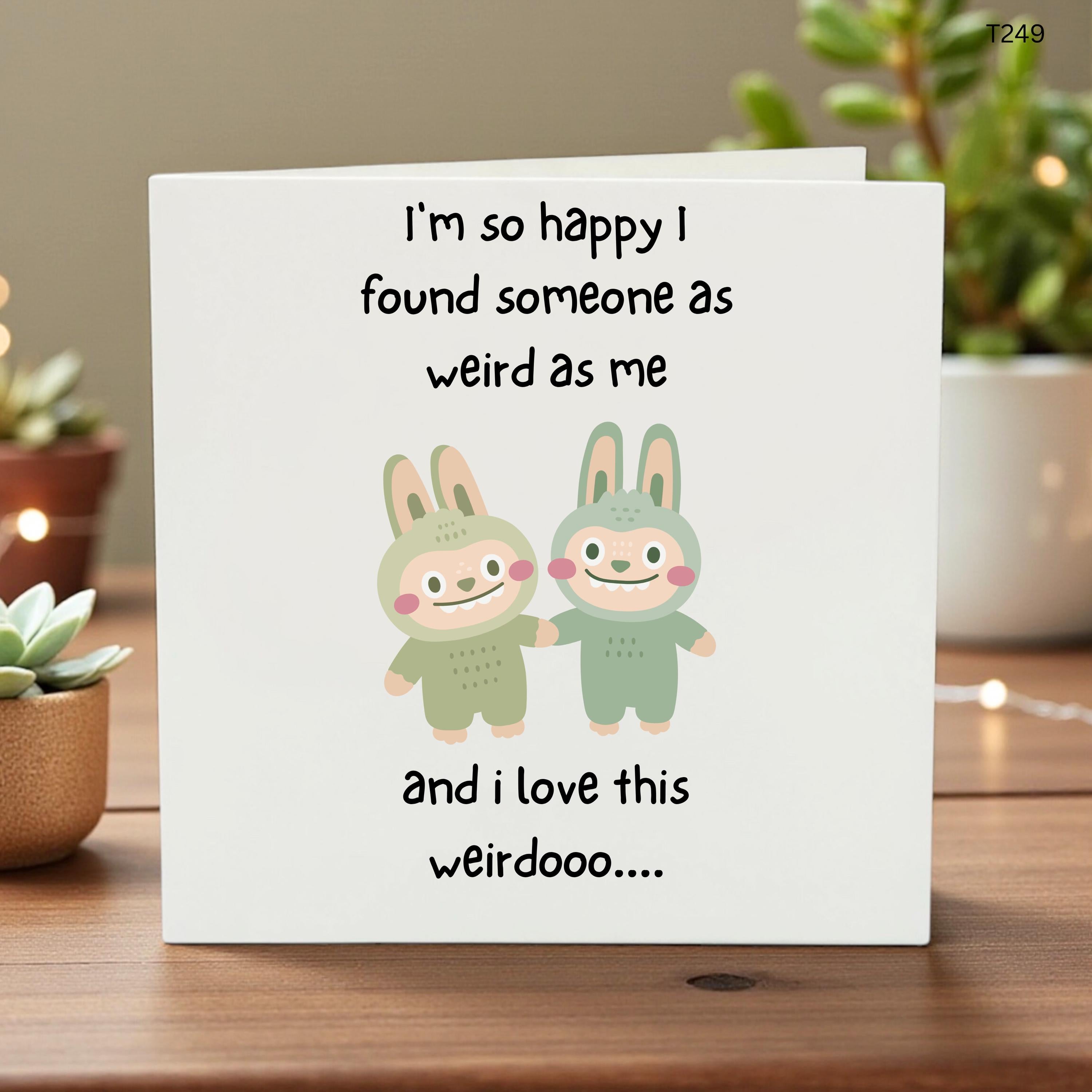 Funny Anniversary Card for Husband, Cute Weirdo Card for Boyfriend, Someone as Weird as Me Love Card, Personalized Funny Couple Card