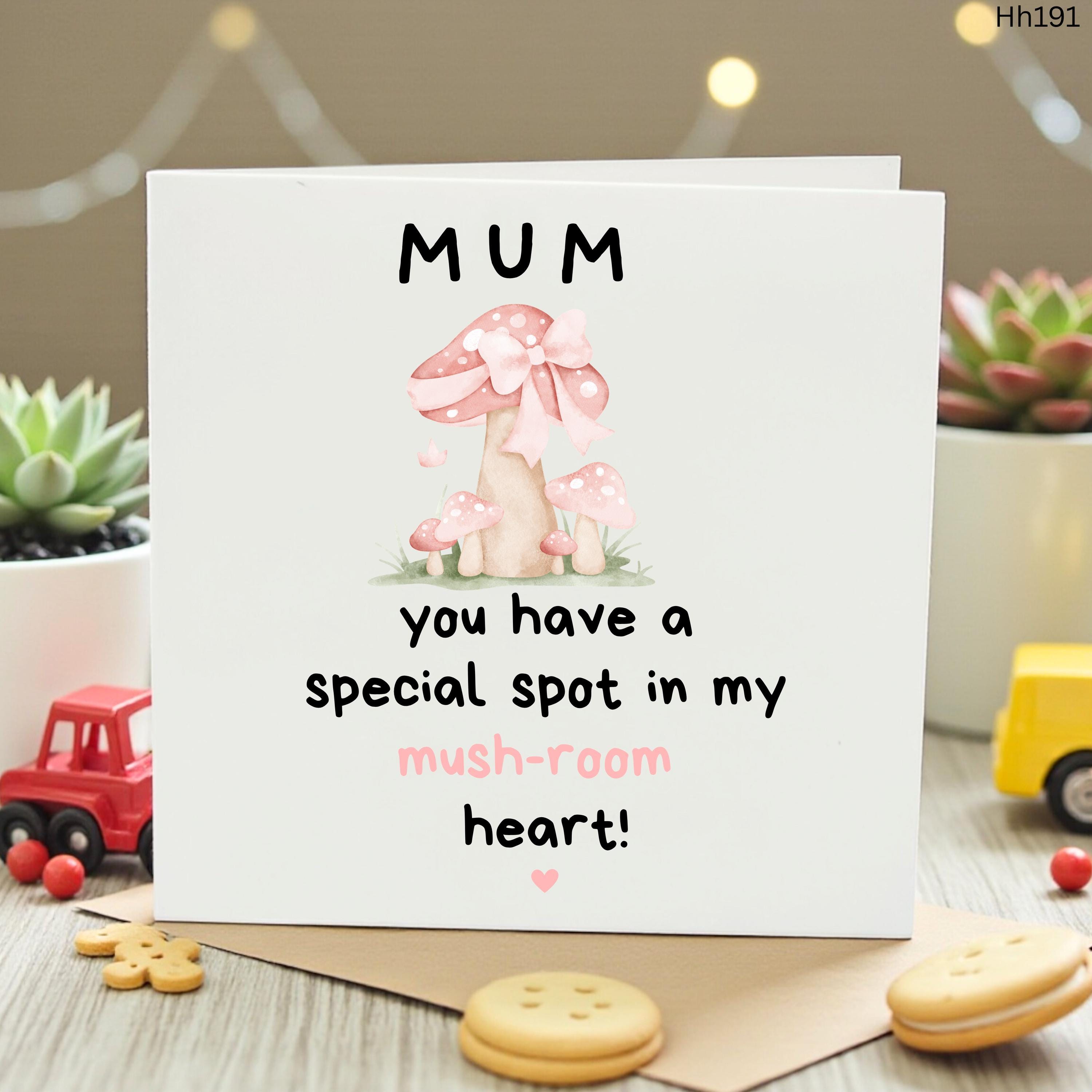Cute Mum Birthday Card, Mushroom Pun Card for Mom, Special Spot in My Heart Mother Day Card, Watercolor Mushroom Gift, Cute Card for Her