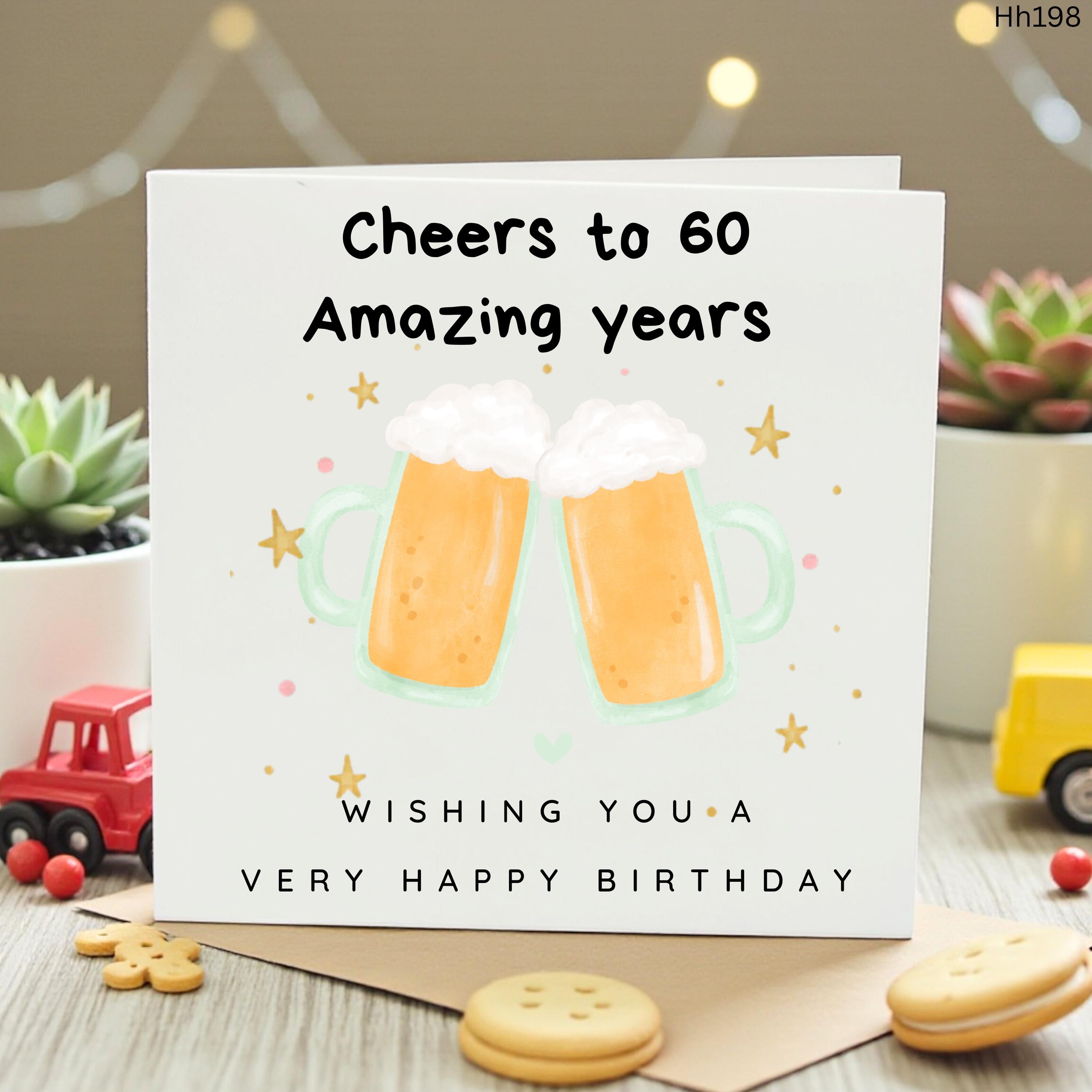 60th Birthday Card for Him, Cheers to 60 Years Birthday Card, Beer Lover Birthday Gift, Sixty and Fabulous Card, Milestone Birthday Cards