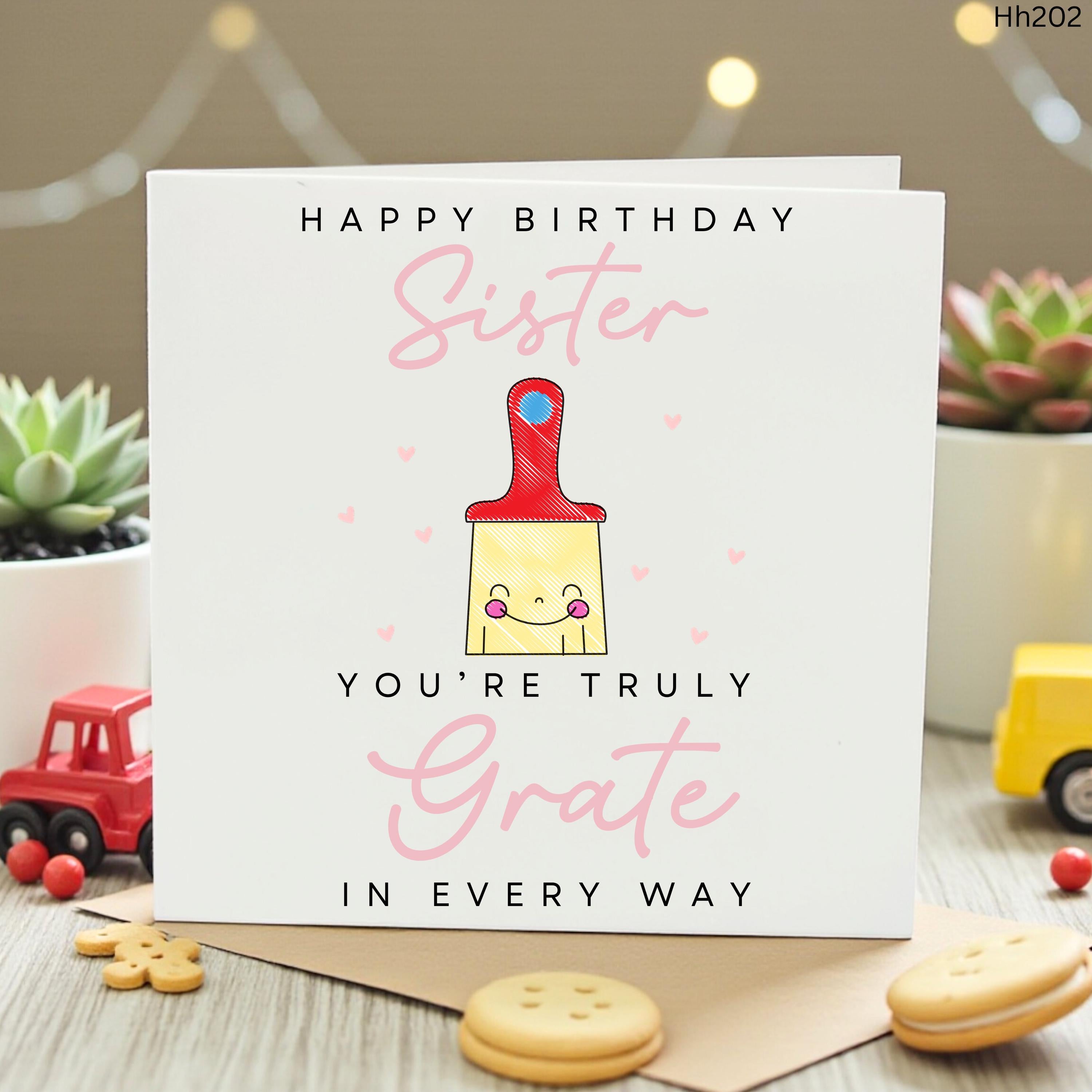 Funny Sister Birthday Card Cute Birthday Card for Sister Punny Greeting Card Cute Grater Card Pun Birthday Card Card for Her Cute Pun